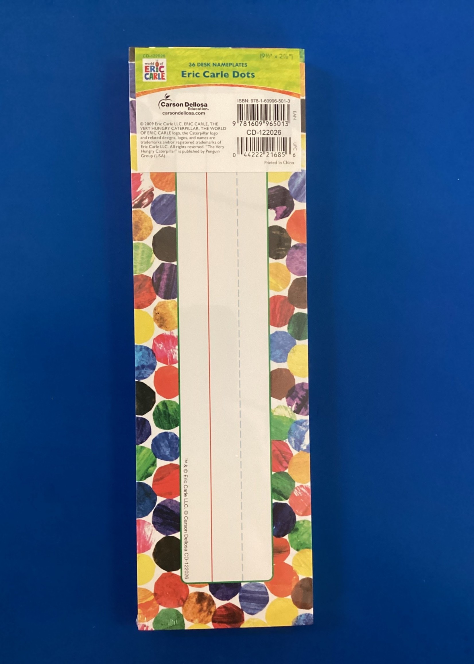Eric Carle Dots Nameplates 36pk