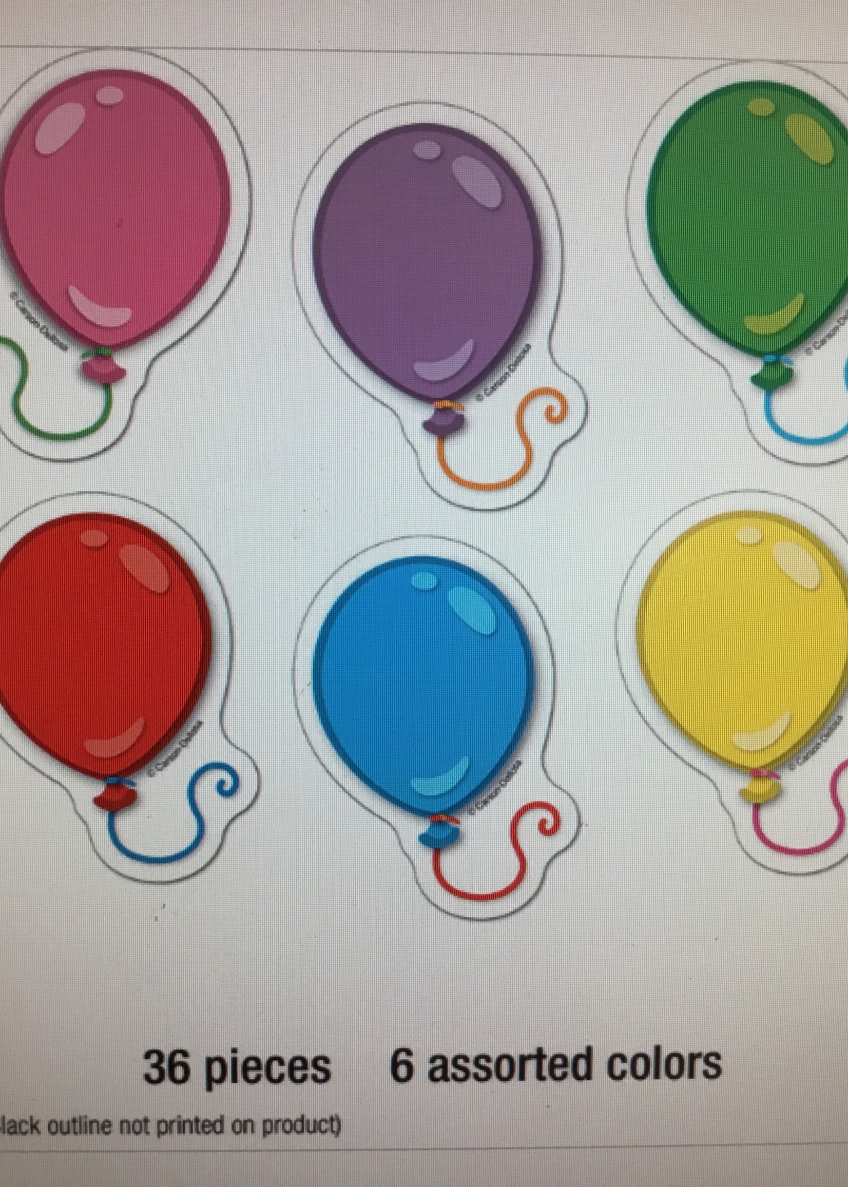 Balloons Mini Cutouts 36pc