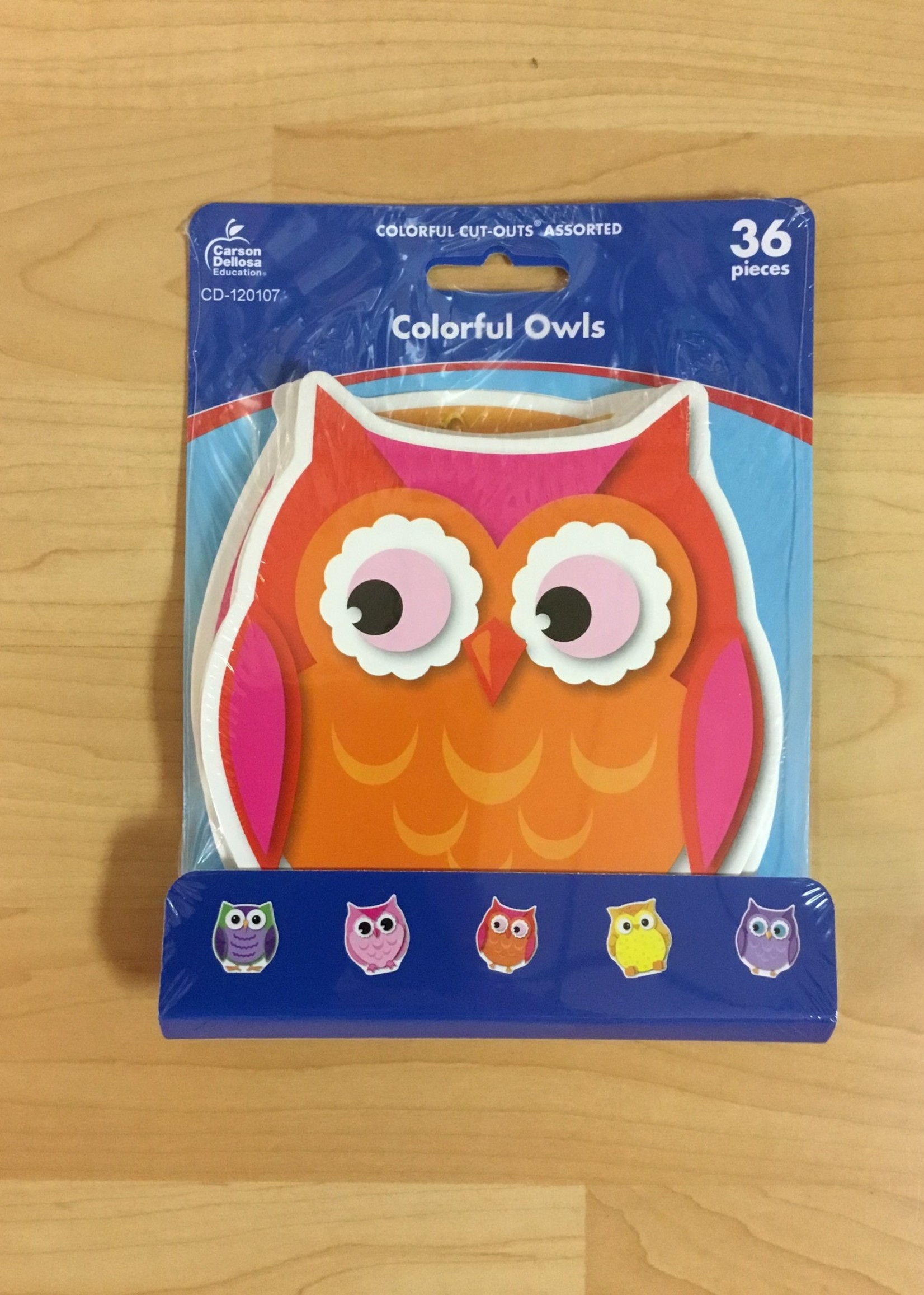 Colorful Owls Cutouts 36pc