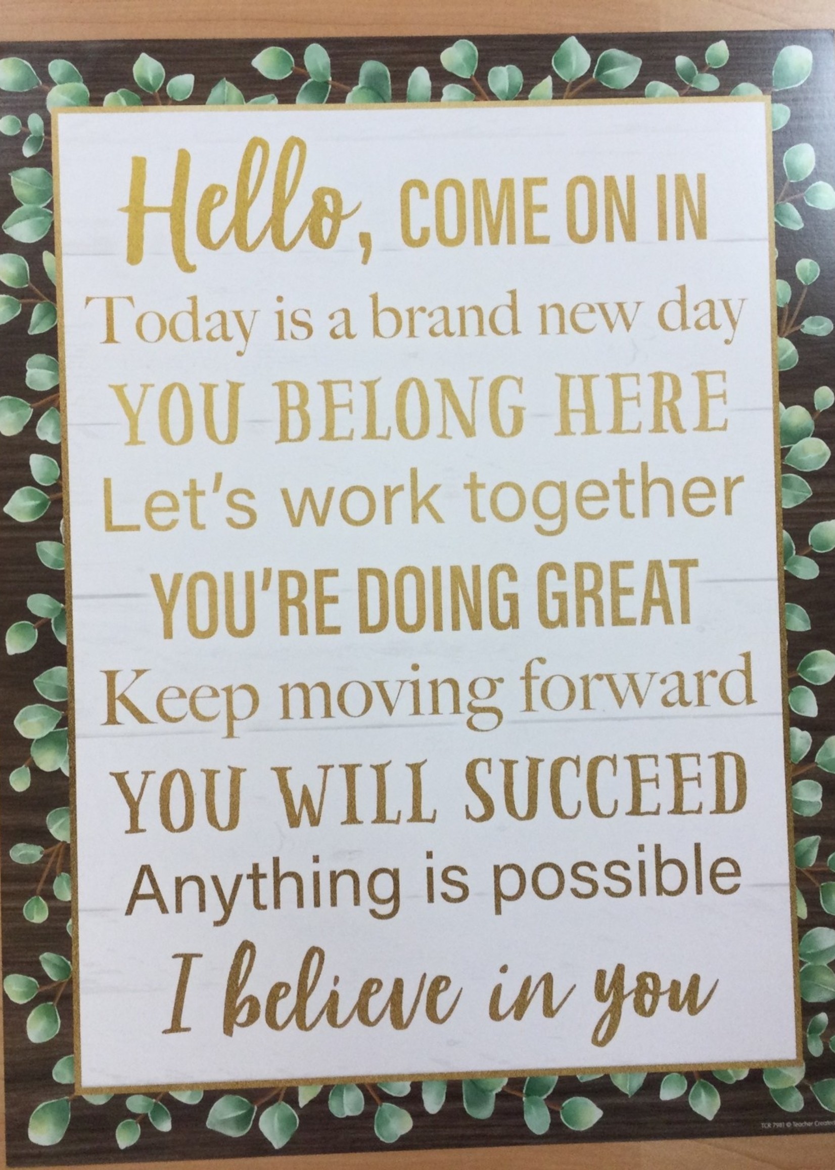 Eucalyptus Welcome Chart Eucalyptus Hello Chart