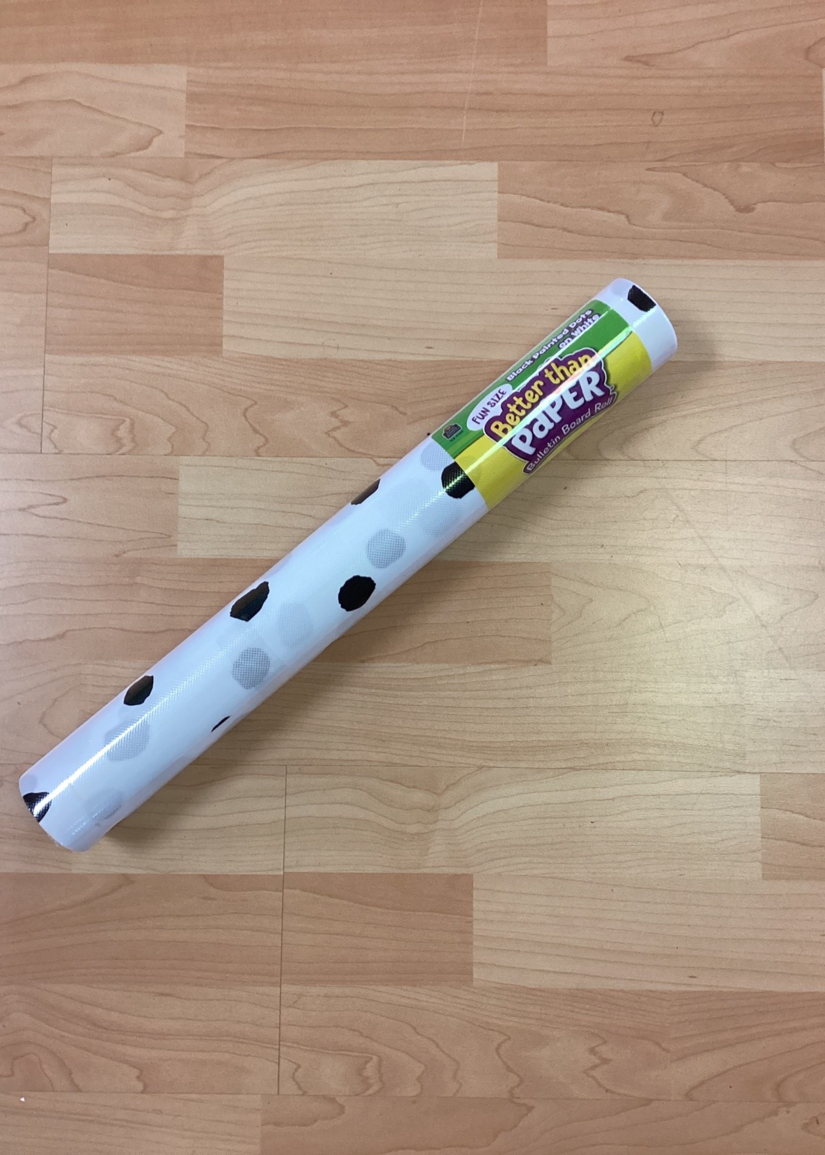 Fun Size Black Painted Dots on White Better than Paper 18 " X 12'