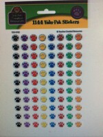 1144 Paw Print Spot Stickers 1144 Colorful Paw Print Incentive Stickers