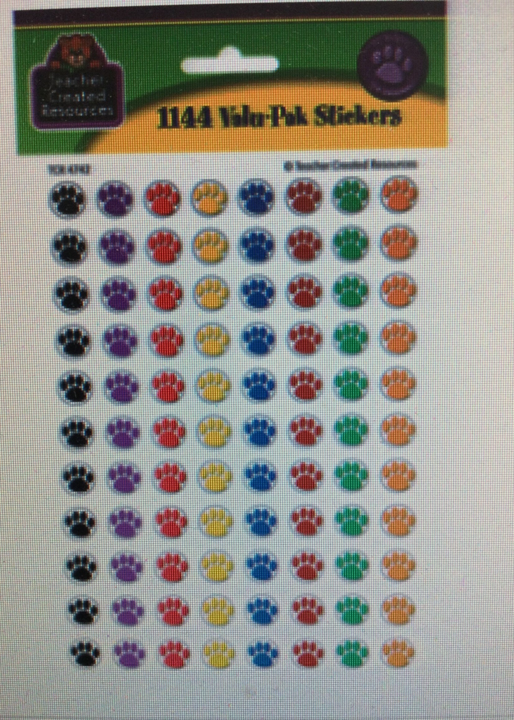 1144 Paw Print Spot Stickers Colorful Paw Print Stickers