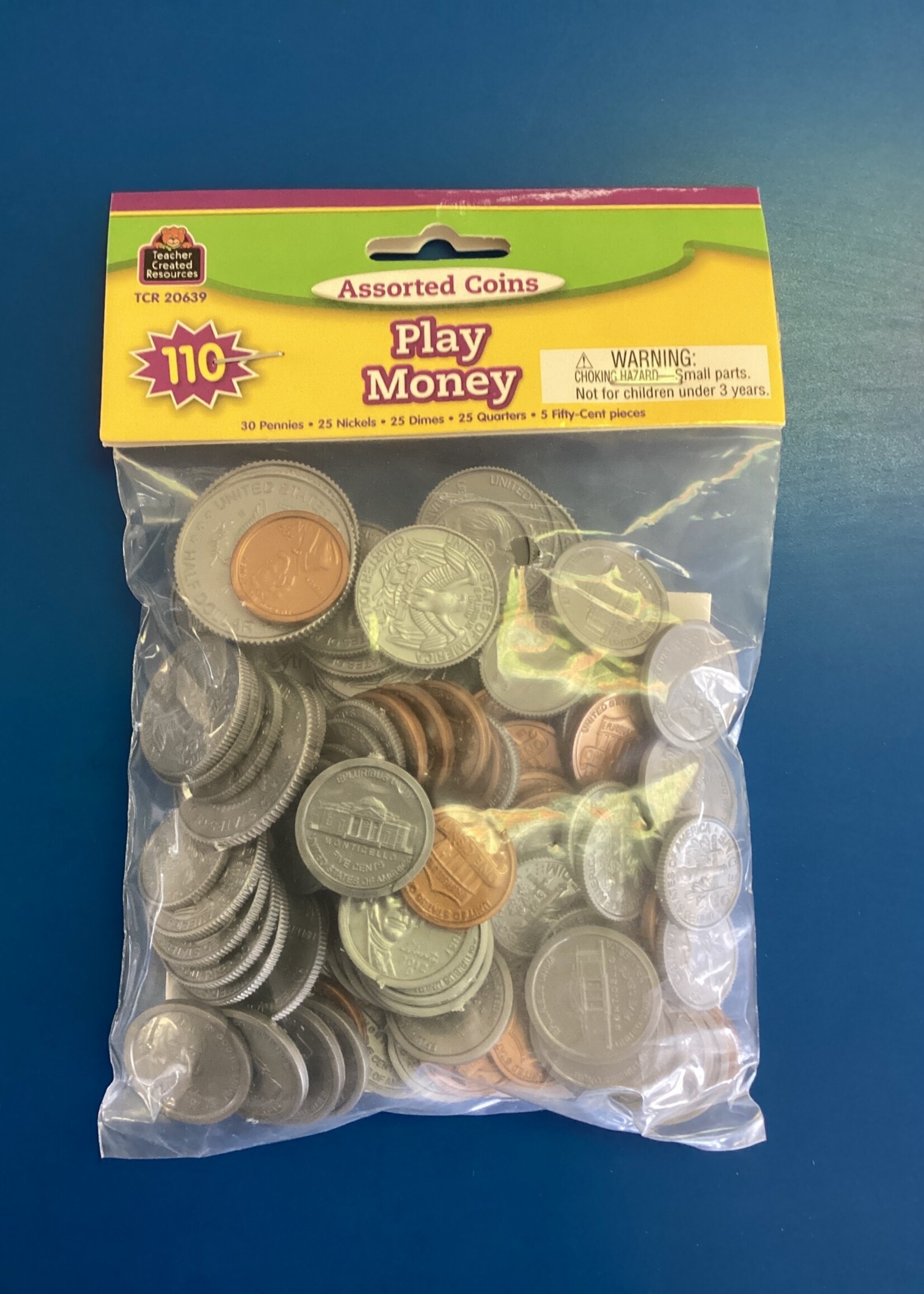 Play Money Assorted Coins 110pc