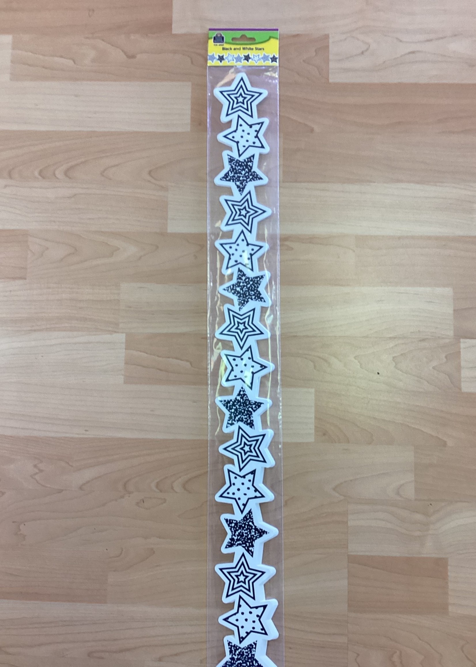 Brights 4Ever Black & White Stars Border 35'