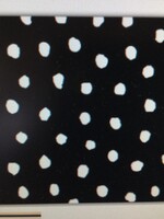 White Painted Dots on Black Border 35'