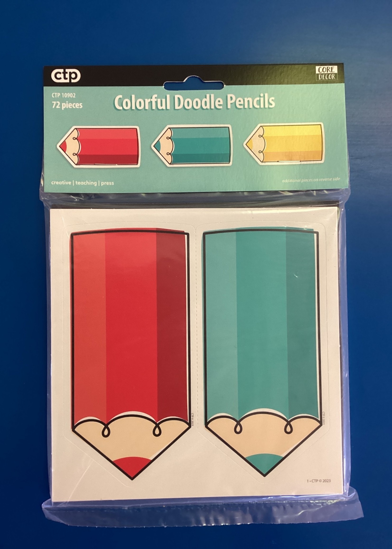 Colorful Doodle Pencils Cutouts 72pc