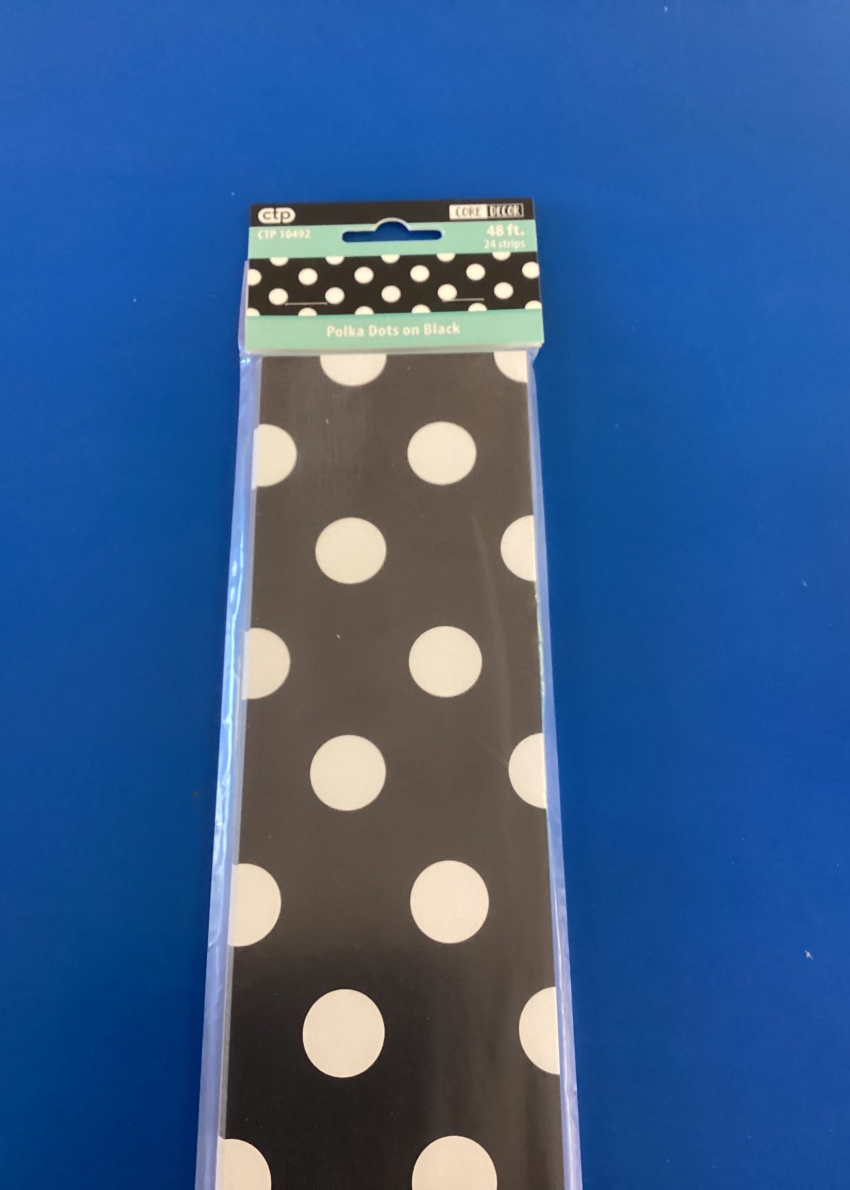 White Polka Dots on Black EZ Border 48'