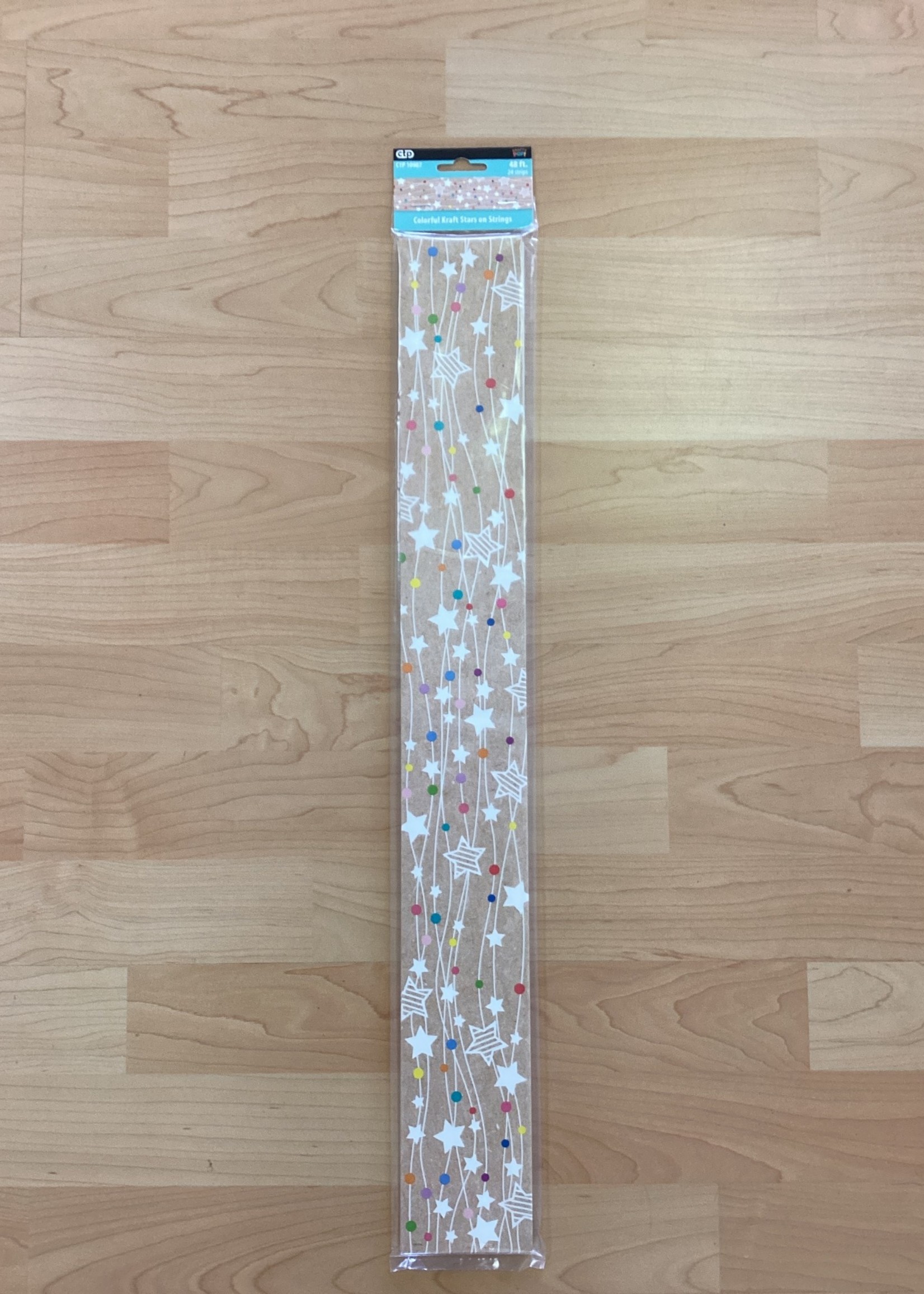 Krafty Pop Colorful Kraft Stars on Strings EZ Border 48'