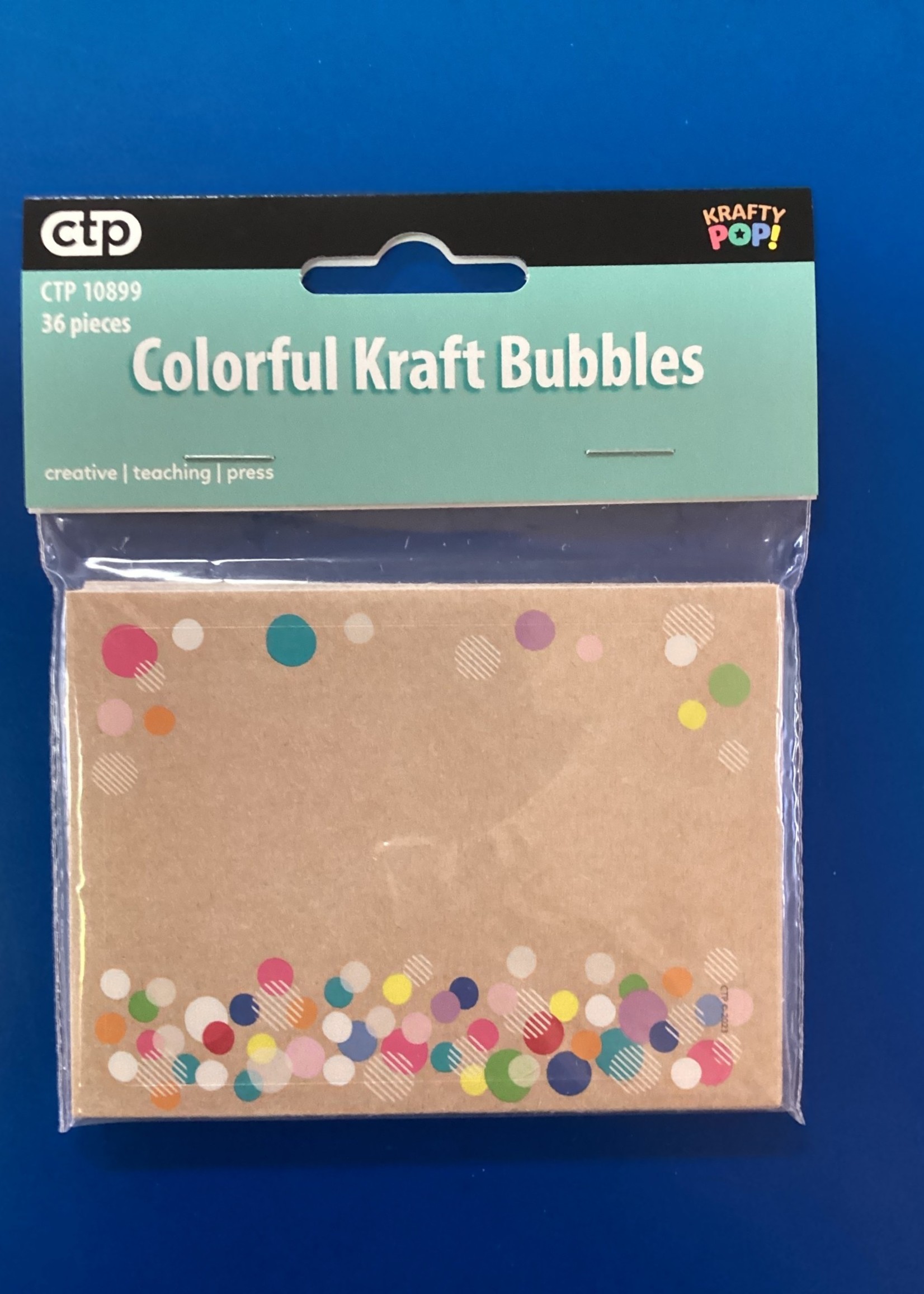 Colorful Kraft Bubbles Labels 36 pk