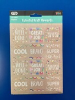 Krafty Pop Colorful Kraft Reward Stickers 60pc