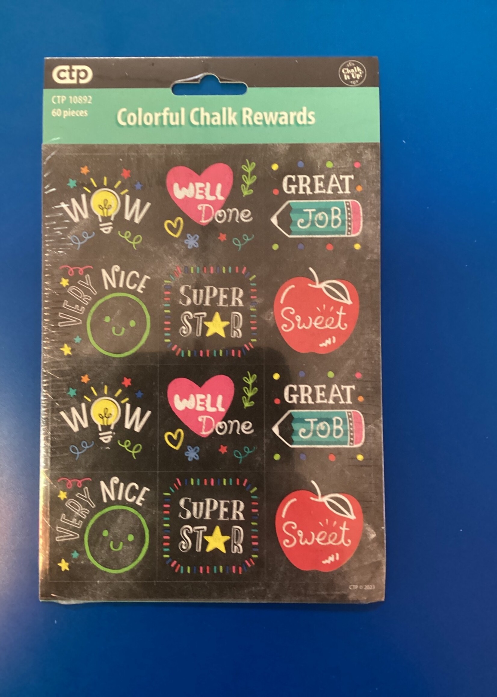 Chalk It Up! Colorful Chalk Reward Stickers 60 pc