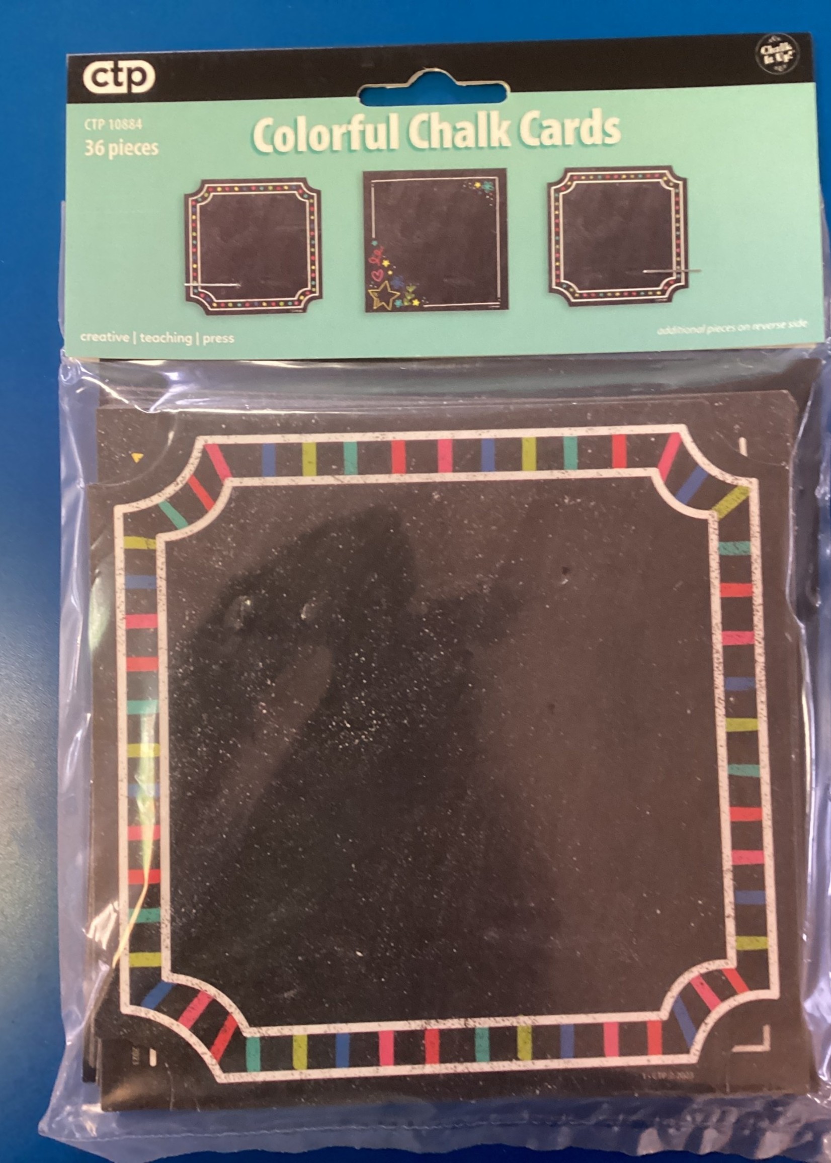 Colorful Chalk Cards Cutouts 36pc