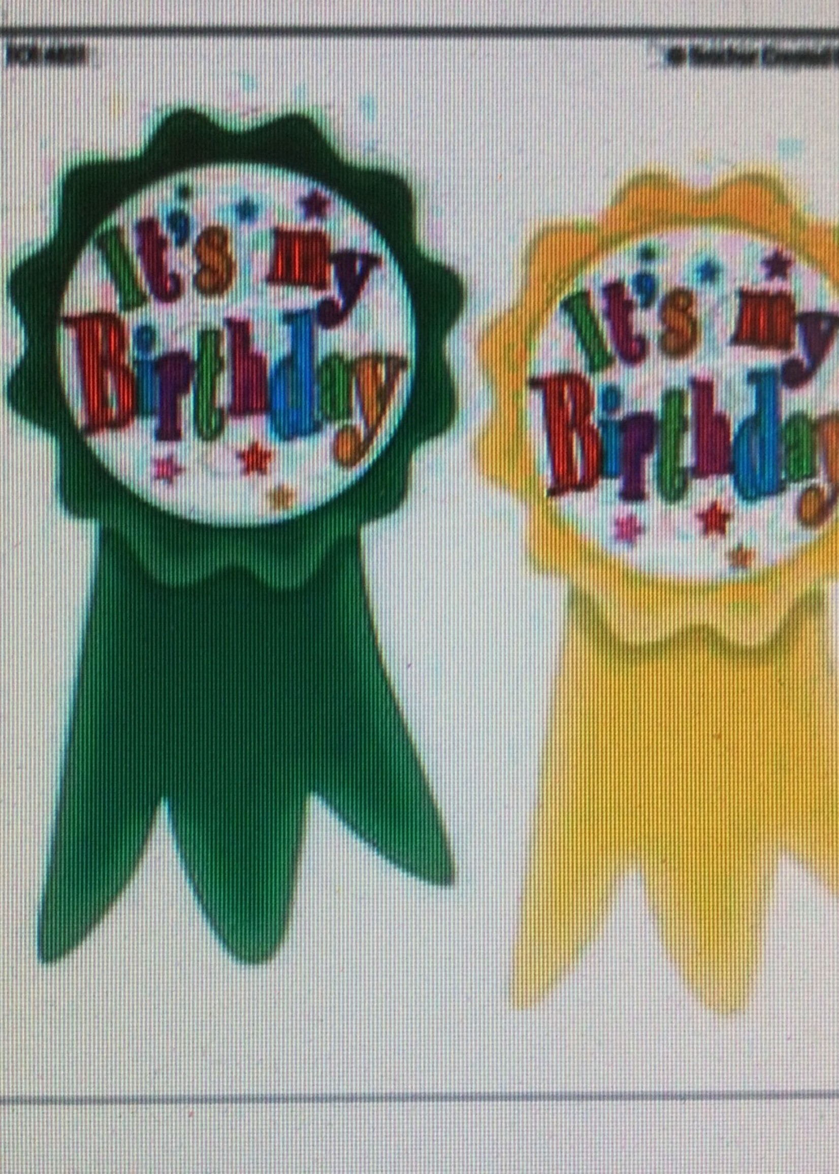 It's My Birthday Ribbon Badges 16pc