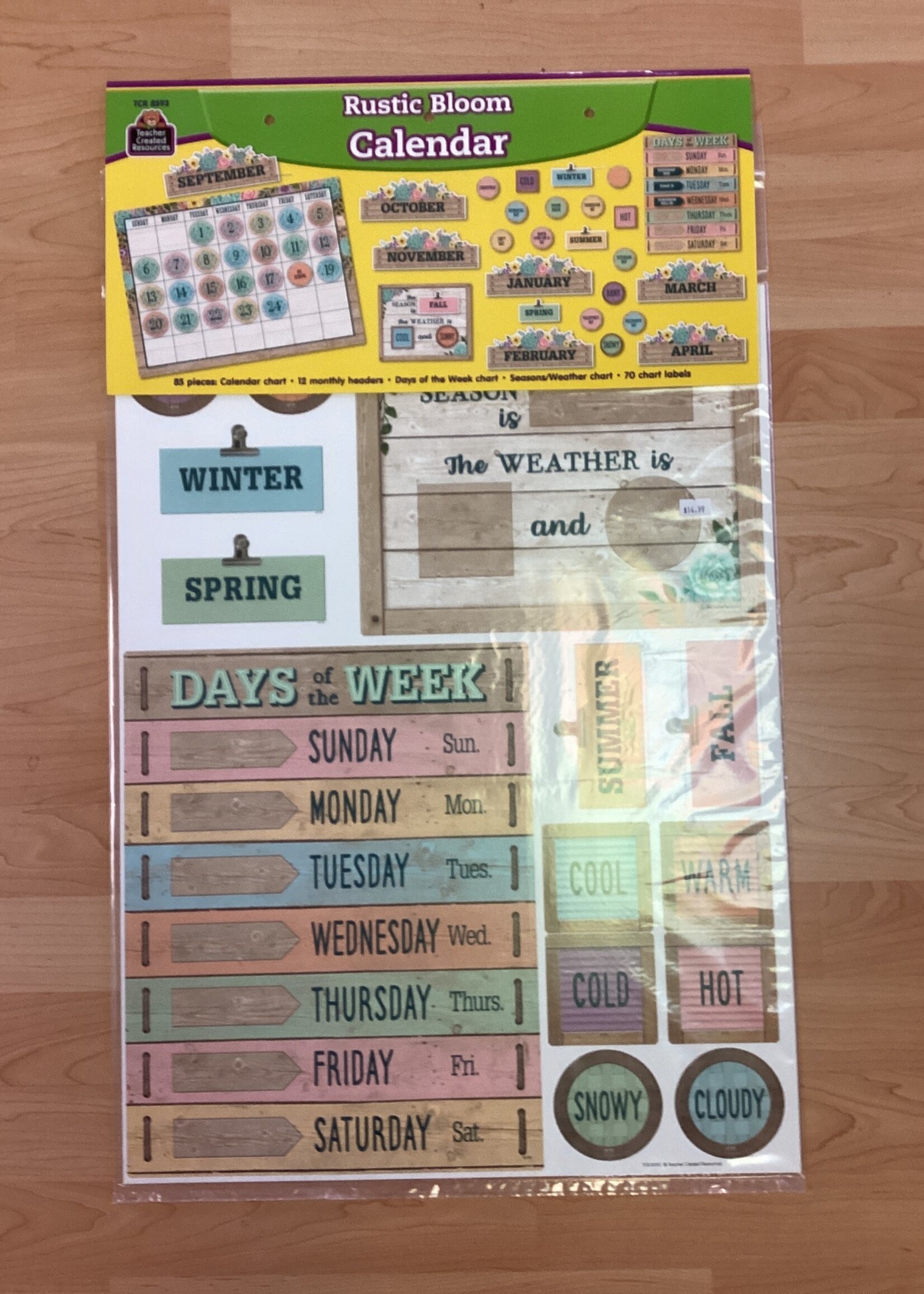 Rustic Bloom Calendar Bulletin Board