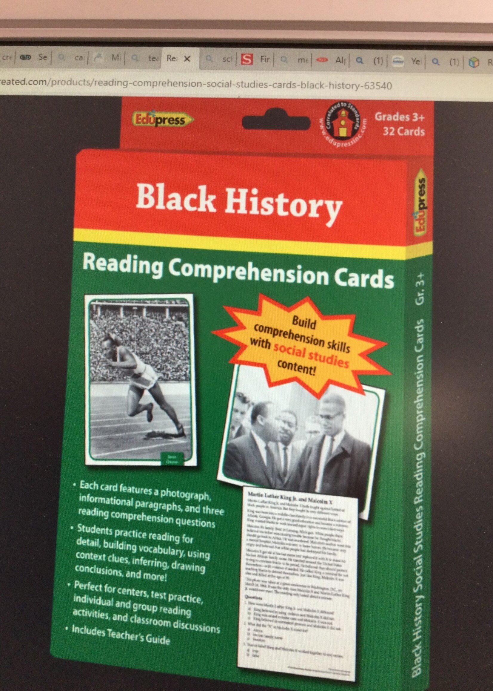 Black History Reading Comprehension Cards