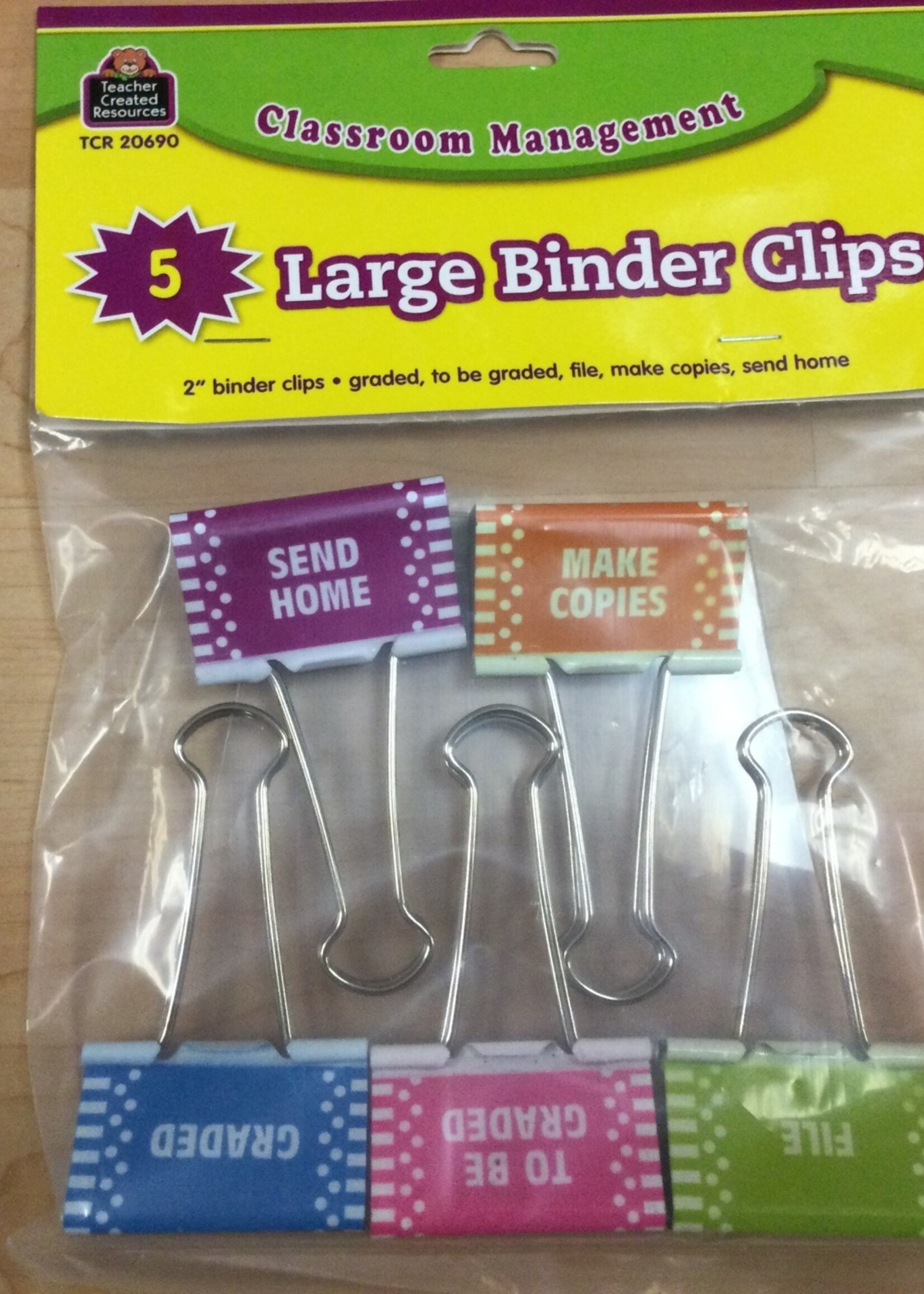 Classroom Management Binder Clips 5pk