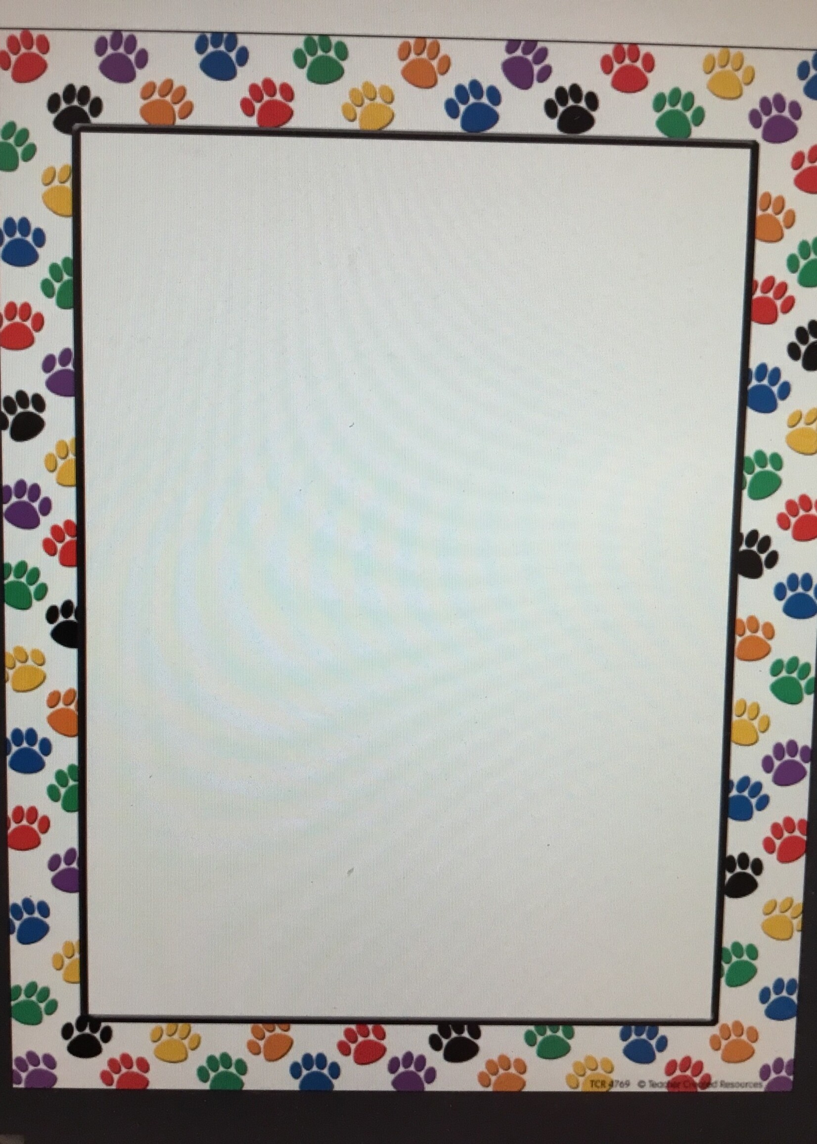 Colorful Paws Computer Paper