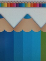 Rainbow Pencils Border 35'