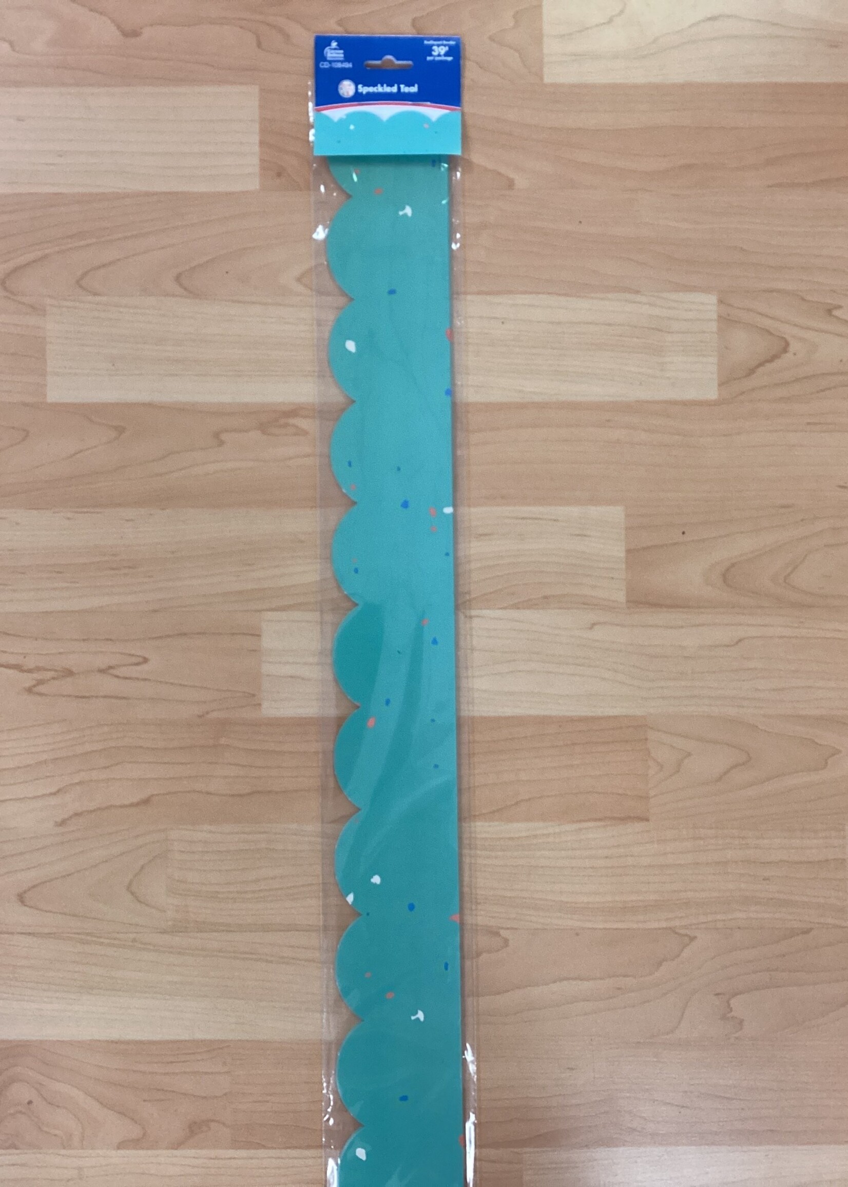 We Belong Speckled Teal Scalloped  Border 39'