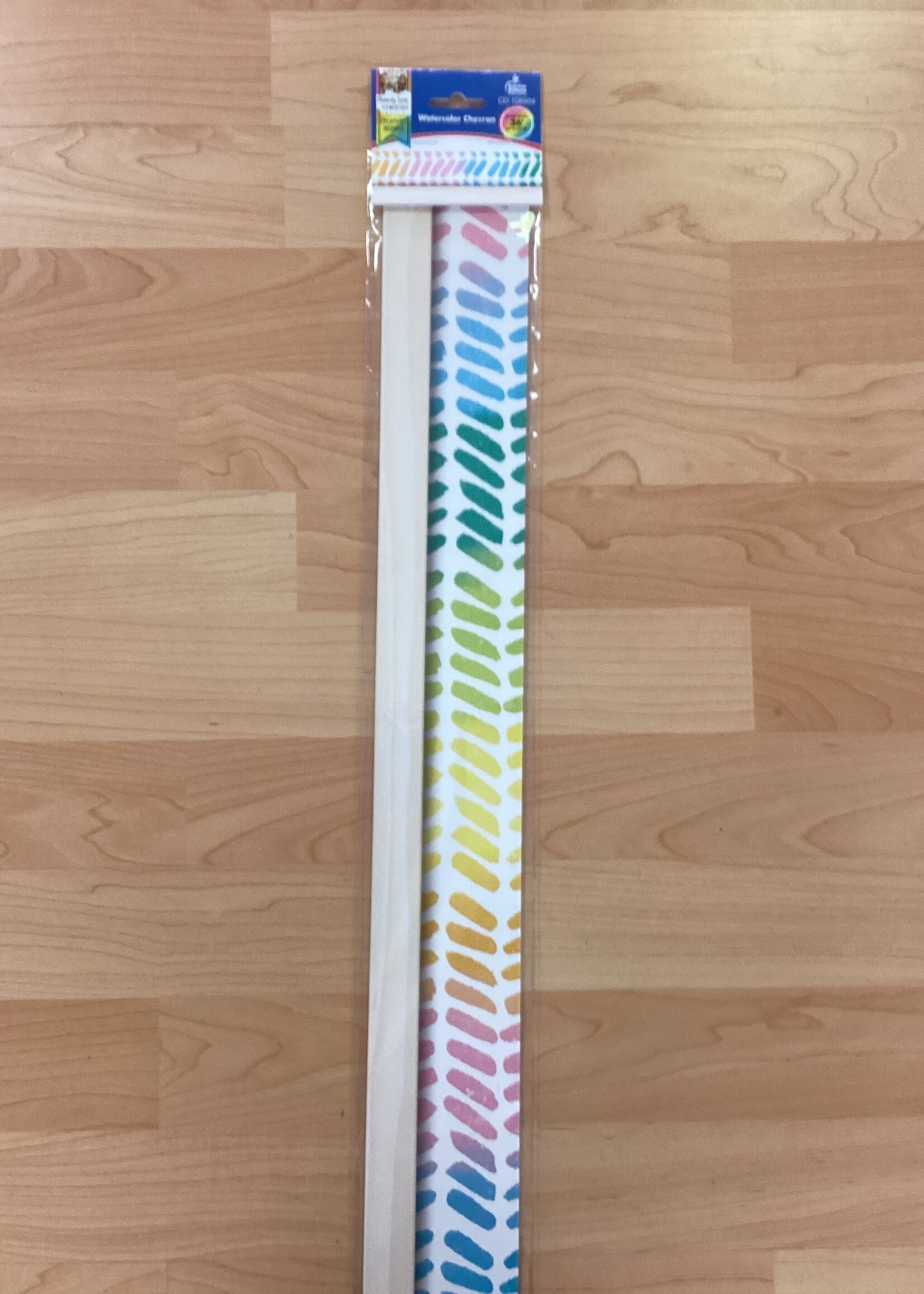 Creatively Inspired Watercolor Chevon Straight Bulletin Board Borders 36'