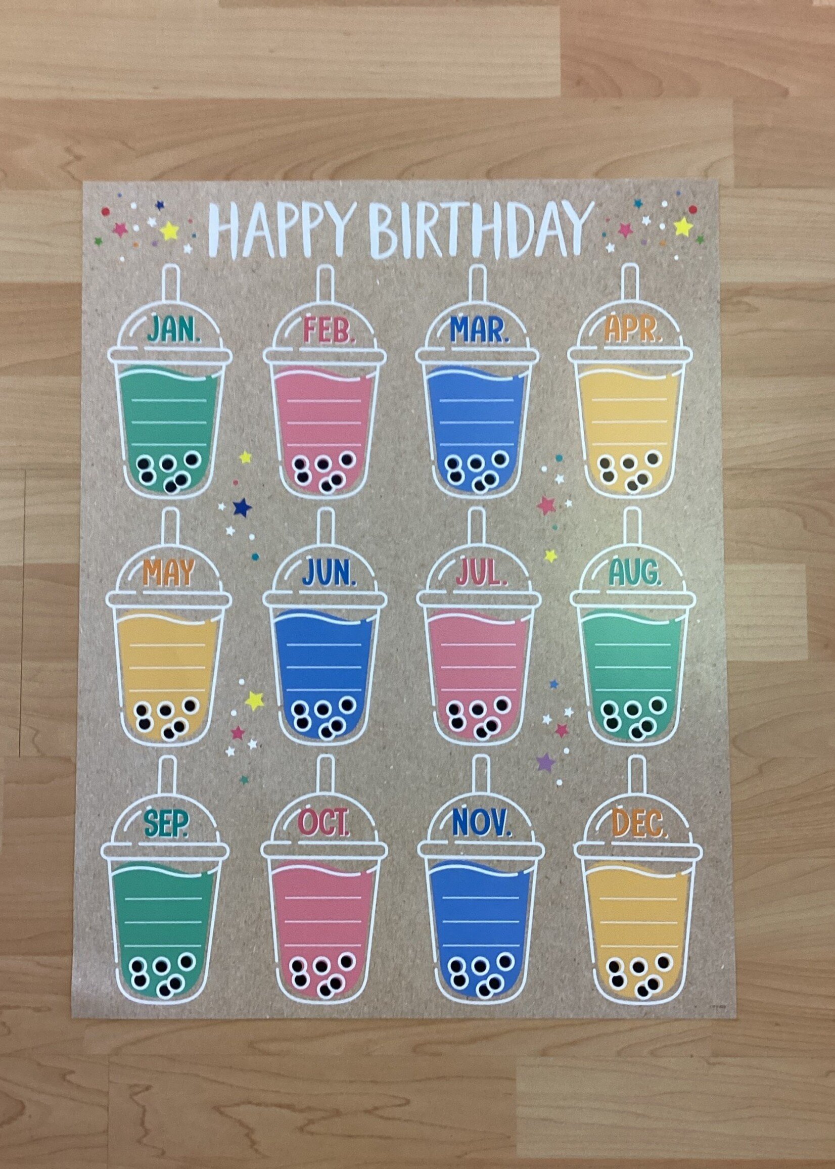 Bubble Tea Happy Birthday Chart