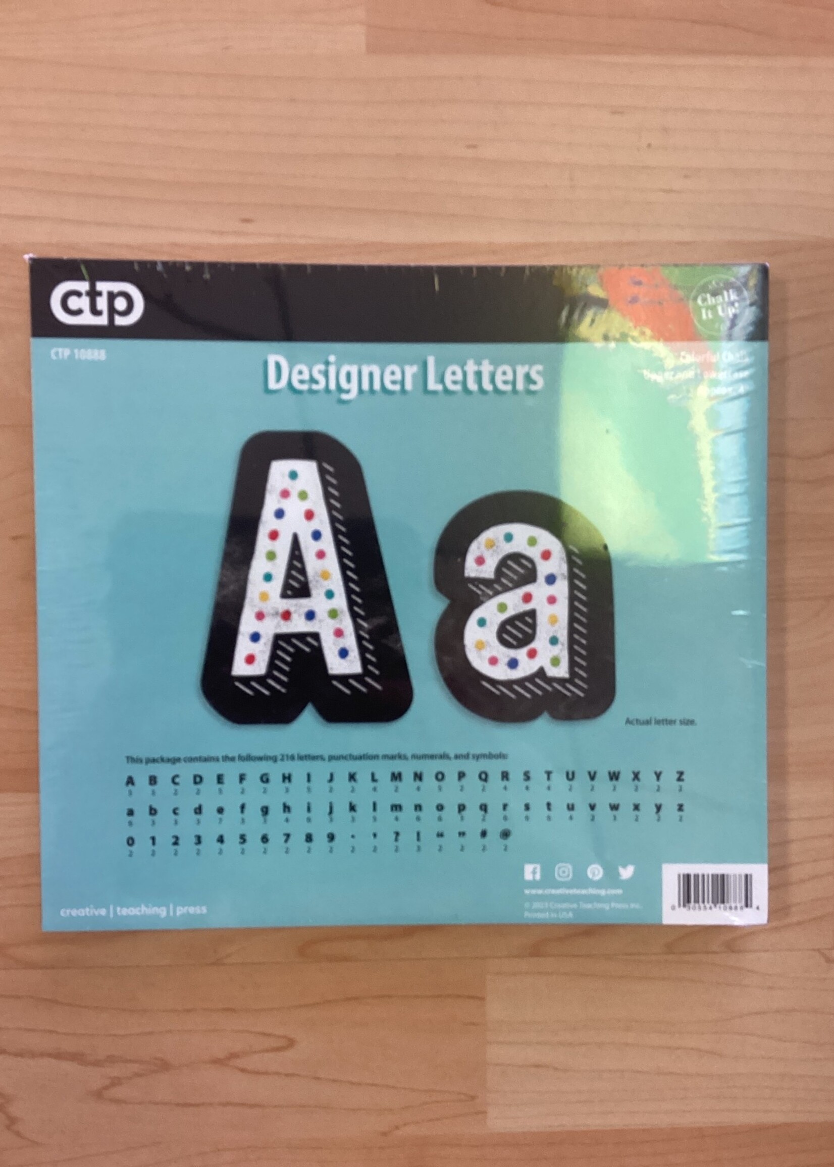 Colorful Chalk Upper and Lowercase  4" Letters 216pc