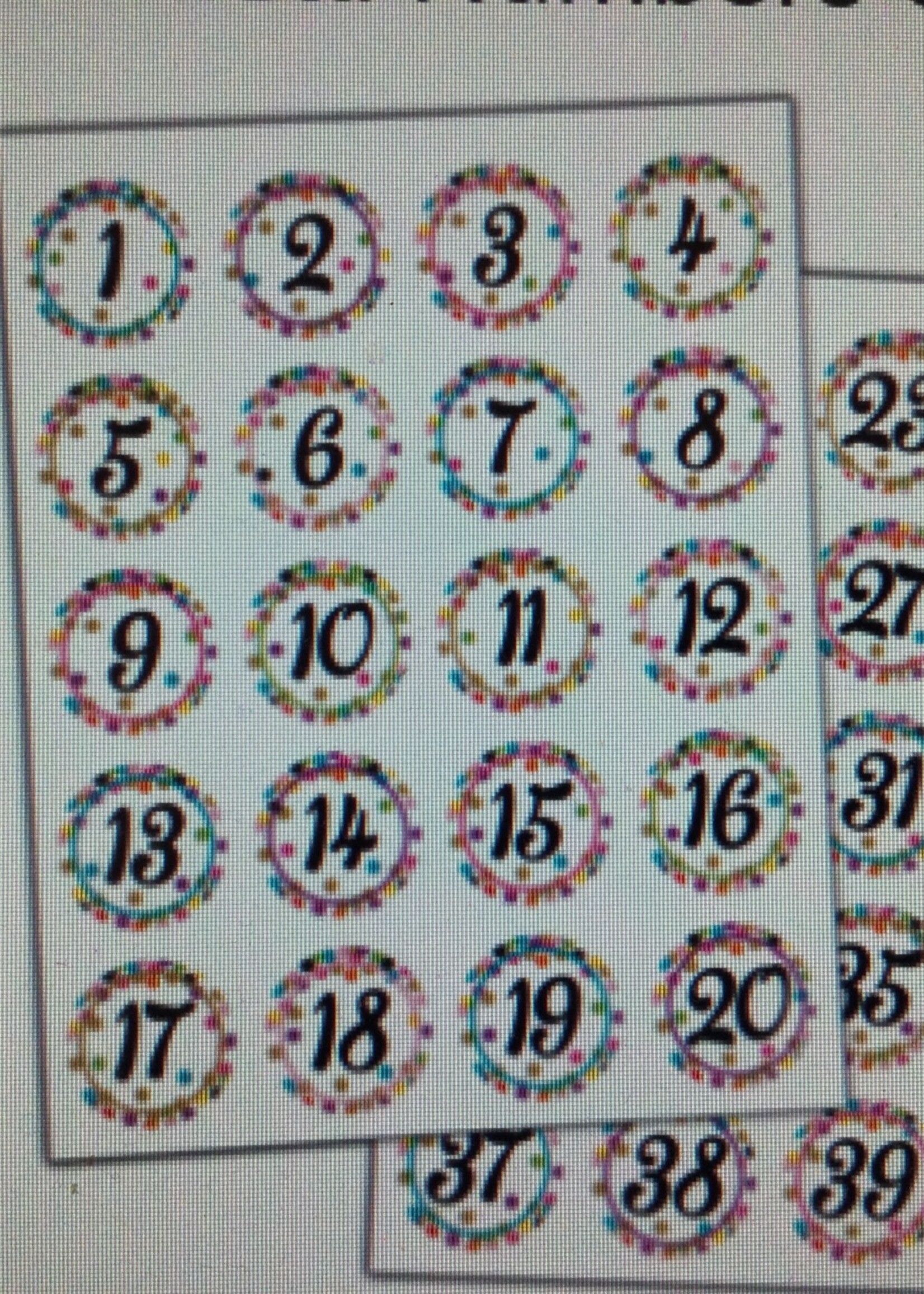 Confetti #1-40 Stickers Confetti #1-40 Stickers 120pc