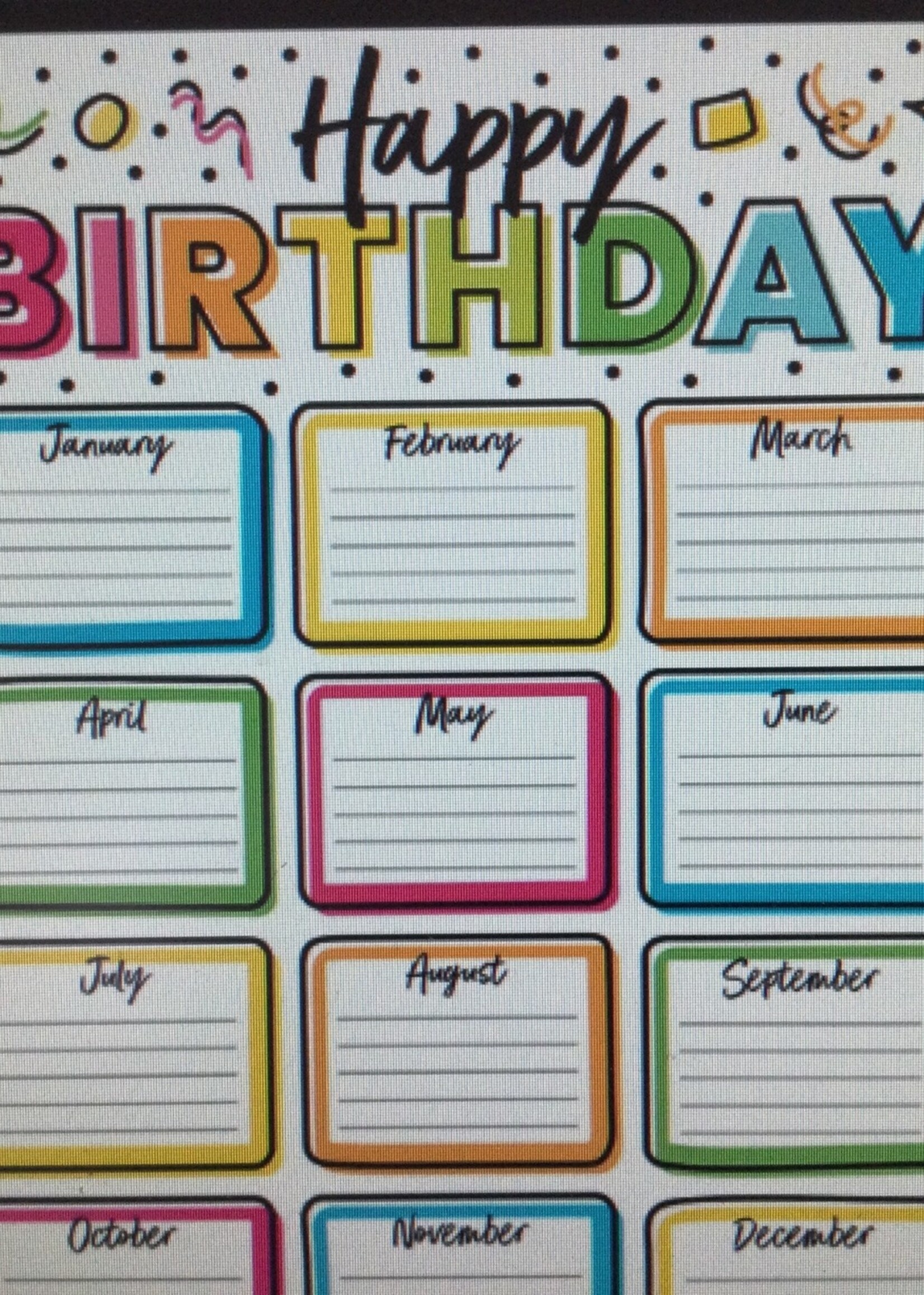 Kind Vibes Birthday Chart Kind Vibes Birthday Chart - School Spot