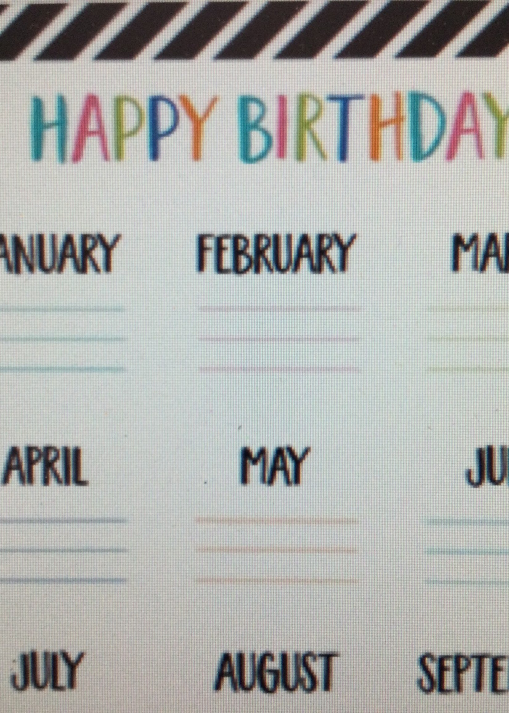 Bold & Bright Birthday Chart