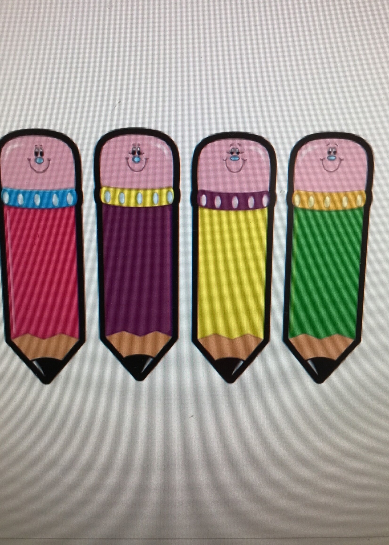 Smiley Face Pencils Cutouts