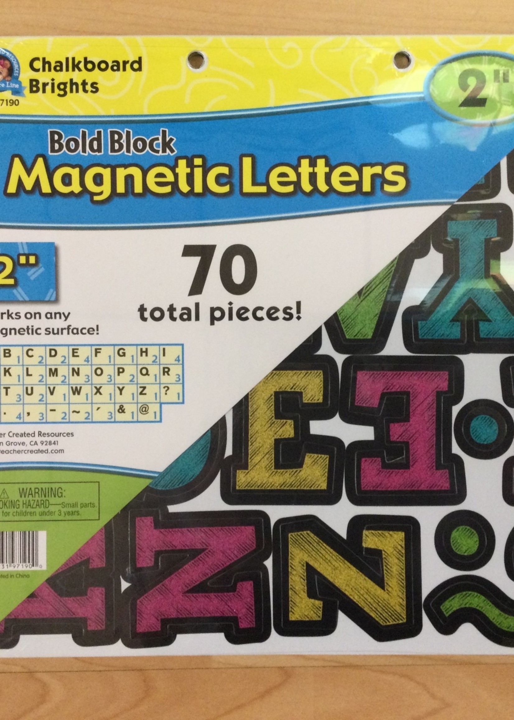 Chalkboard Brights 2" Magnetic Letters 70pc