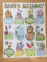 Safari Friends Birthday Chart