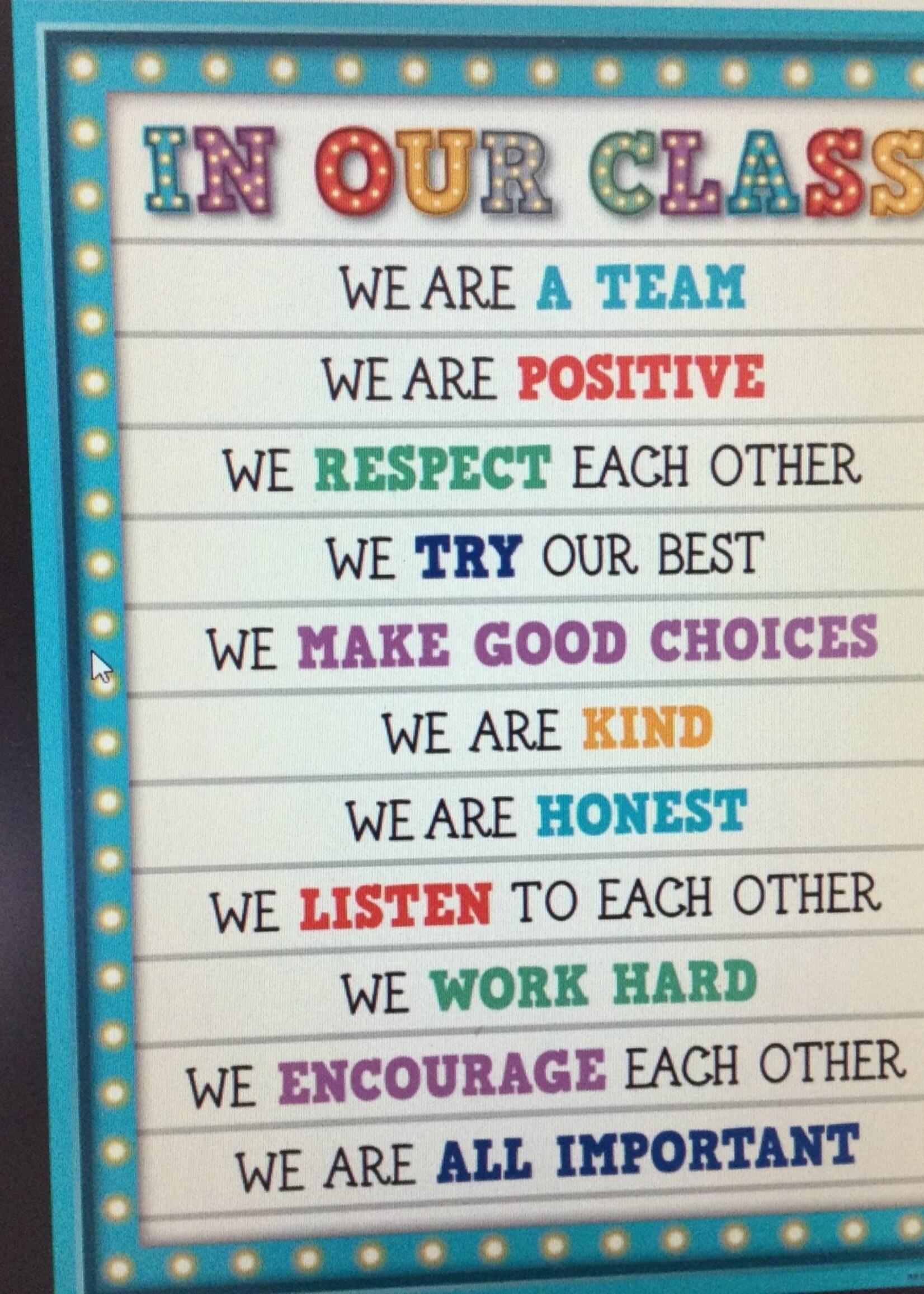 Marquee Class Rules Chart