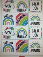 Rainbow Doodle Reward Stickers 60pc