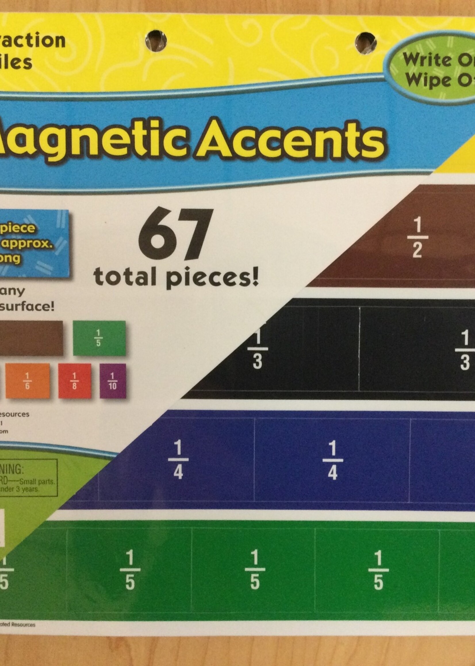 Fraction Tiles Magnetic Accents 67pc