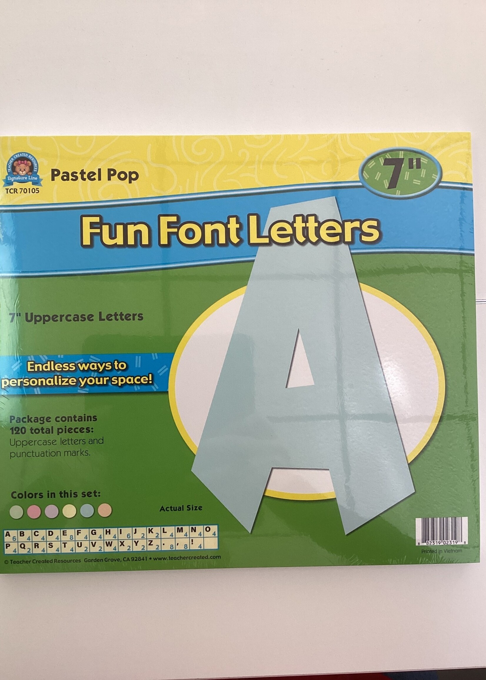 Pastel Pop Fun Font Uppercase Letters 7" 120pc
