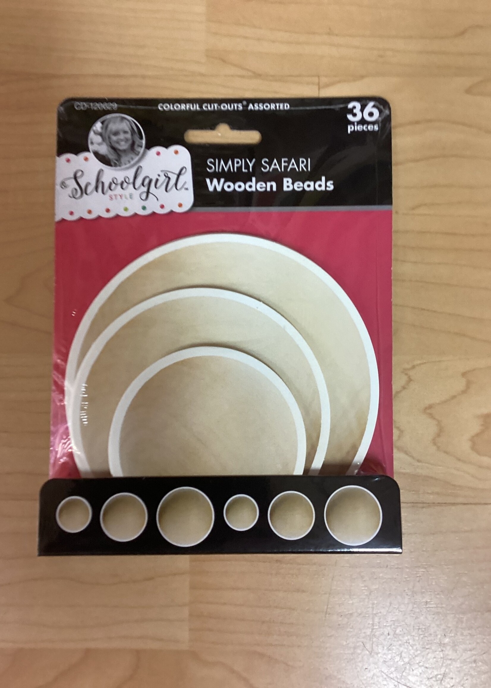 Schoolgirl Style Simply Safari Wooden Beads Cutouts 36pc