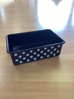 Large White Polka Dots on Black Storage Bin
