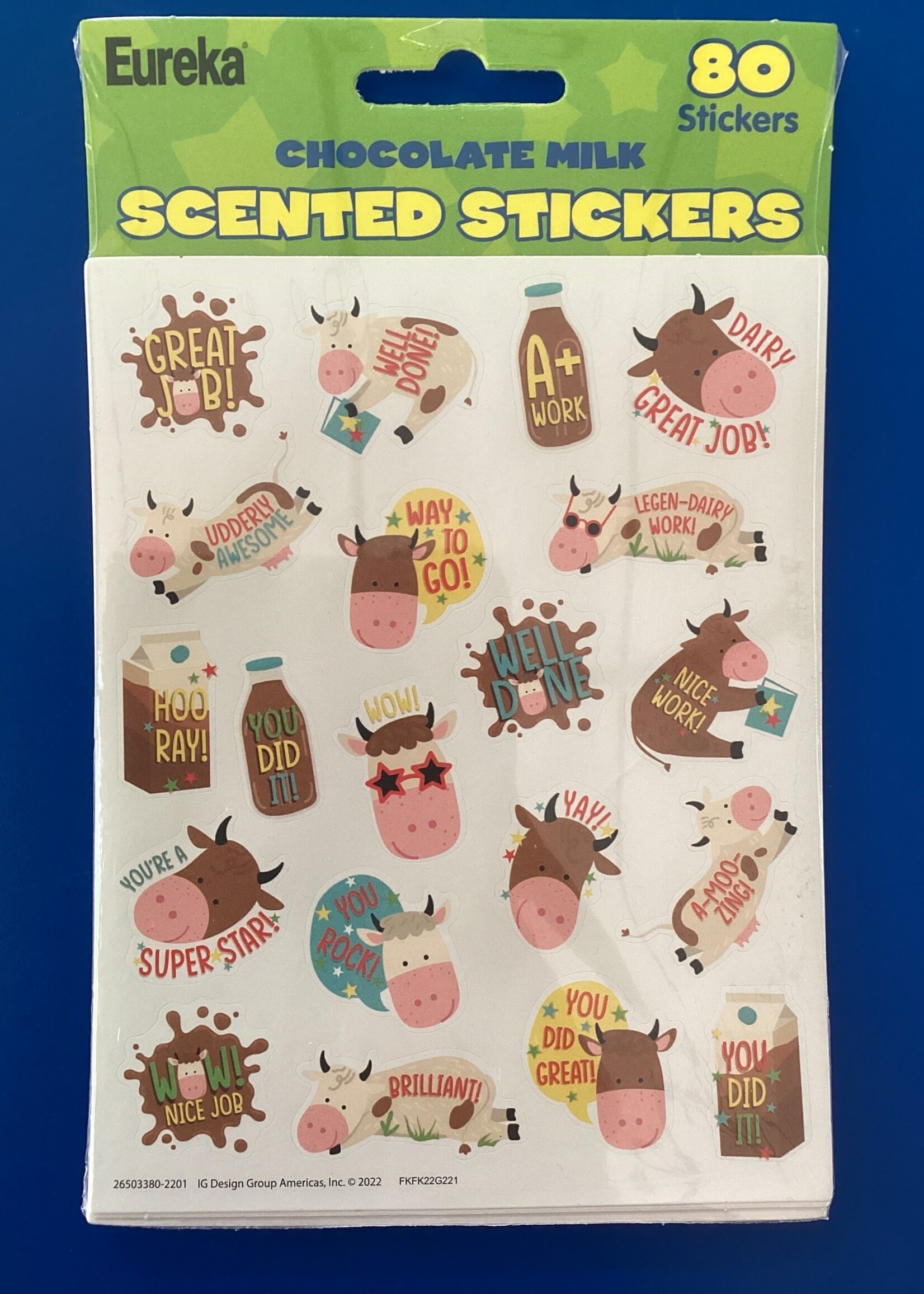 Brown Cows  Chocolate Milk Scented Stickers 80pc