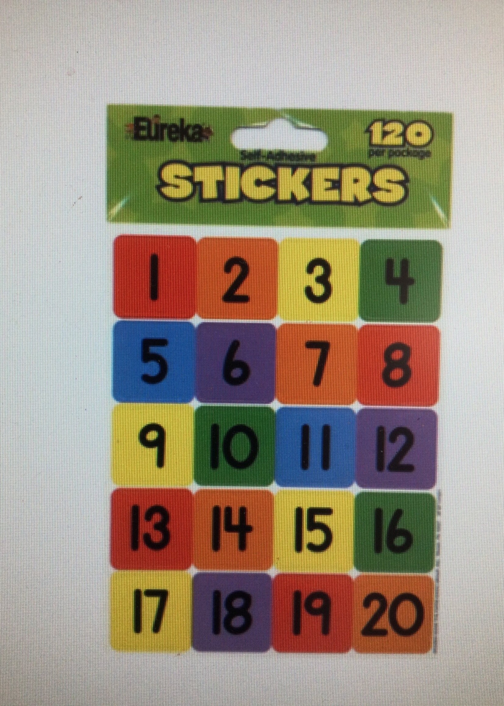 1-20 Numbers Stickers 120pc