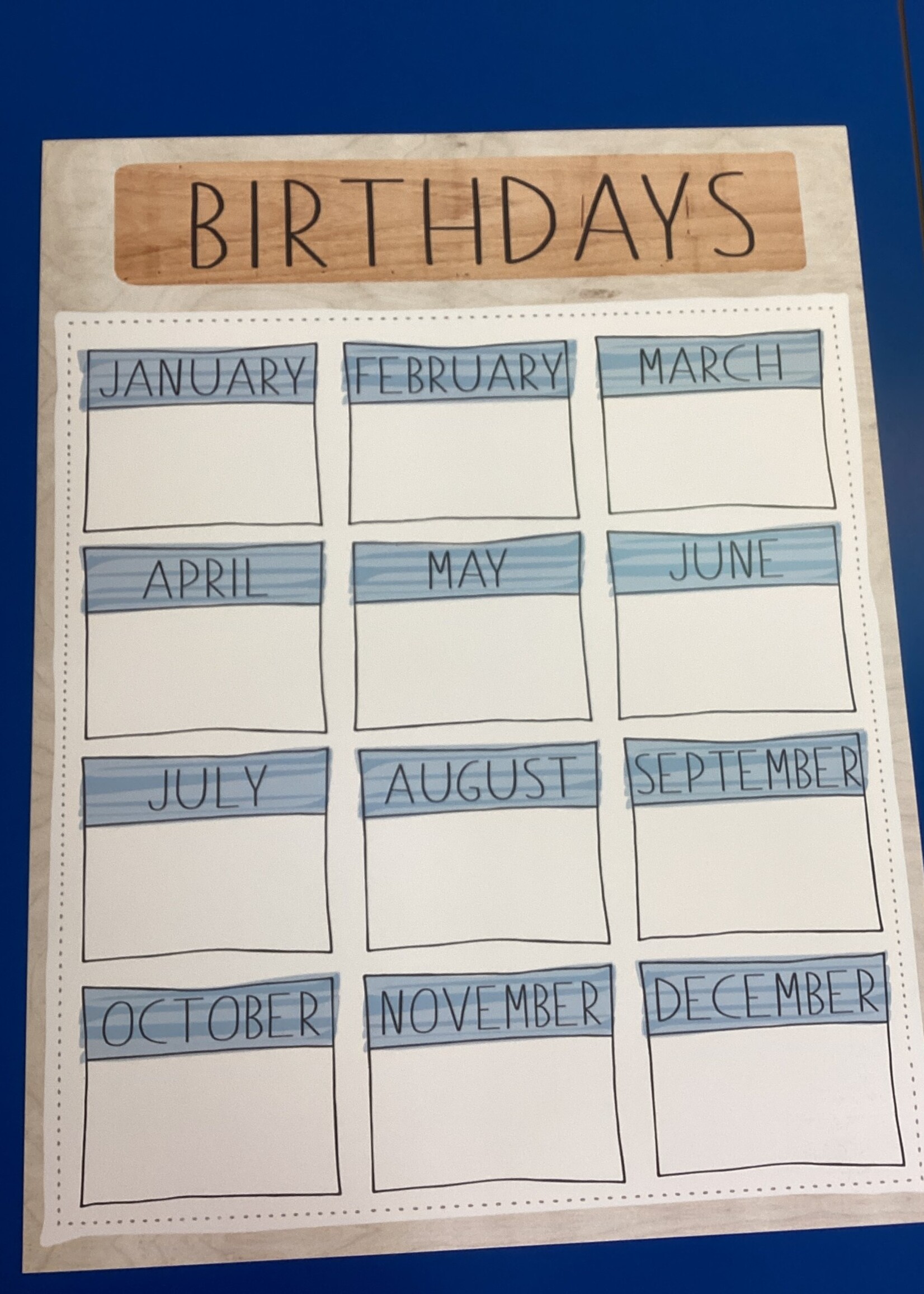 A Close-Knit Class Birthday Chart
