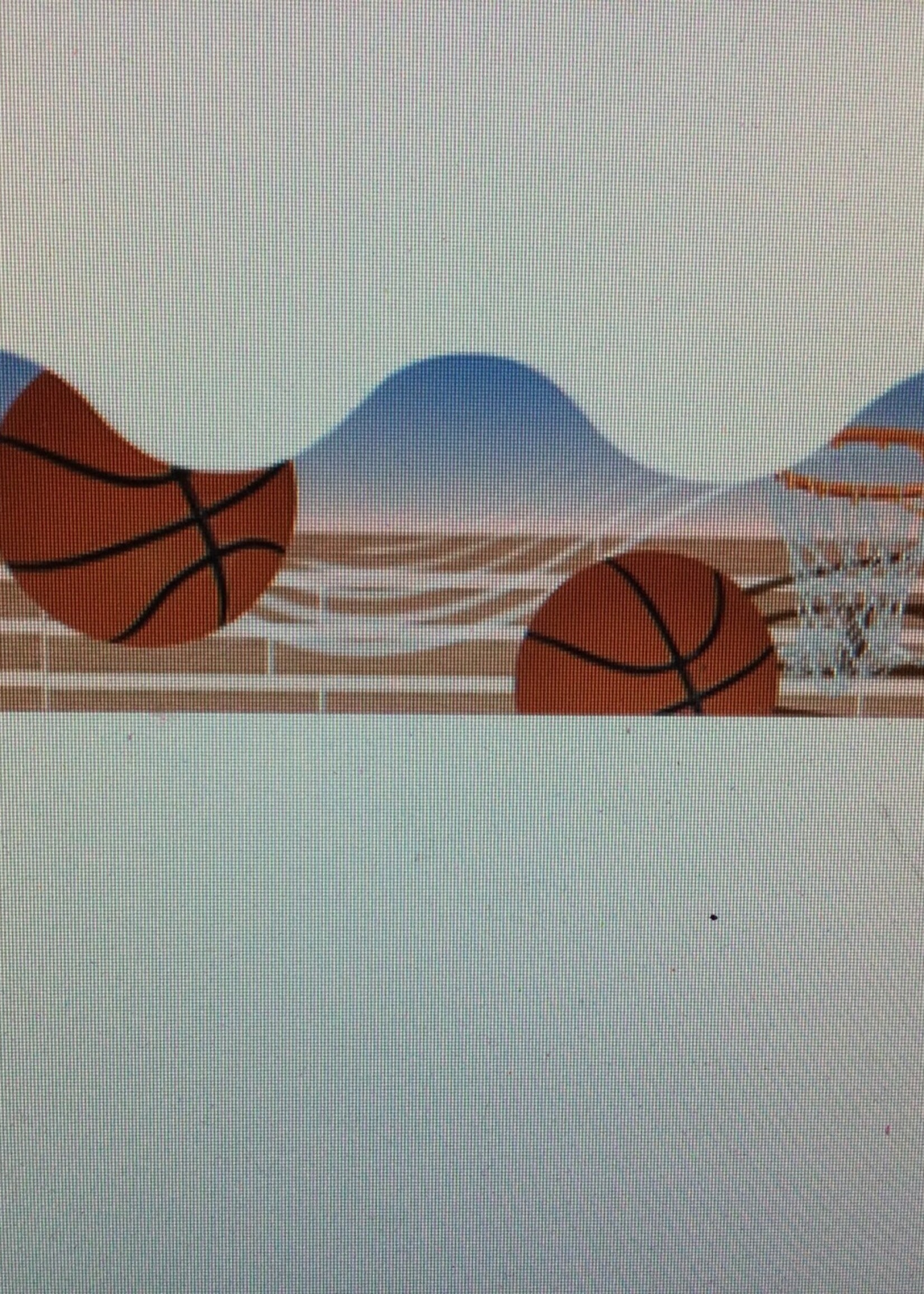 Basketball Scalloped Border 37'
