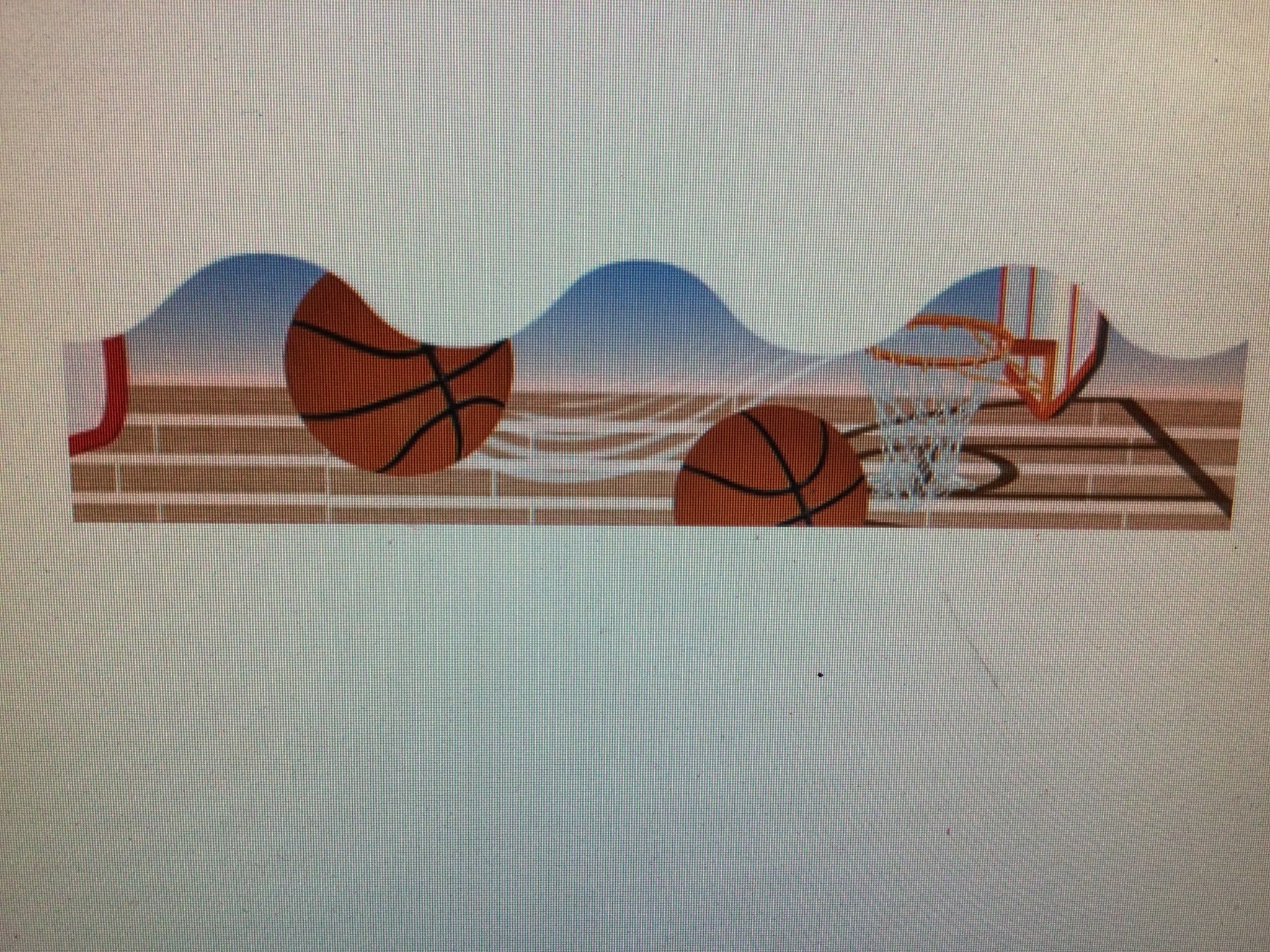 Basketball Scalloped Border School Spot