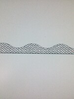 Black Messy Dots on White Magnetic Scalloped Border12 12"pc