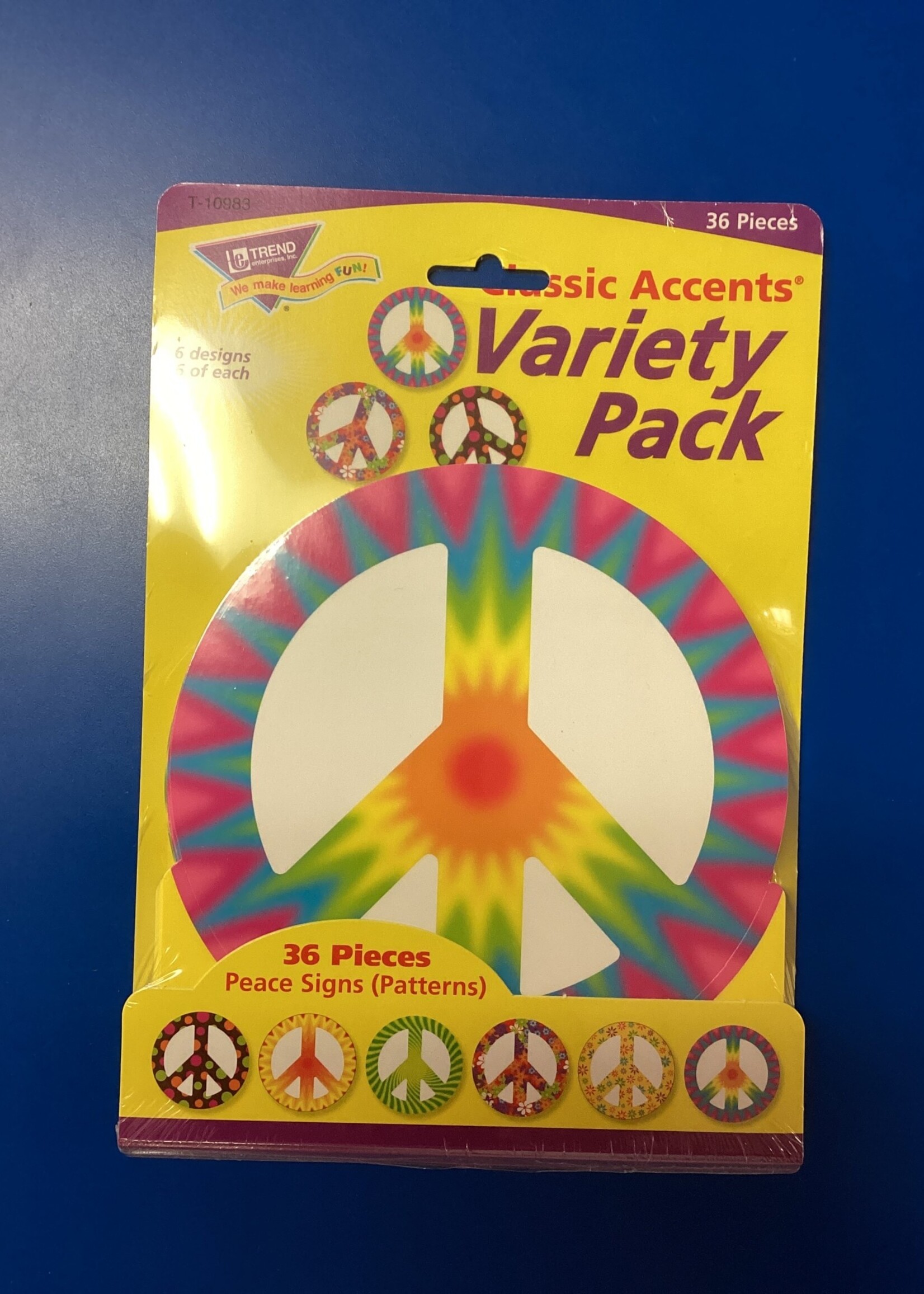 Patterned Peace Sign Cutouts 36 pk