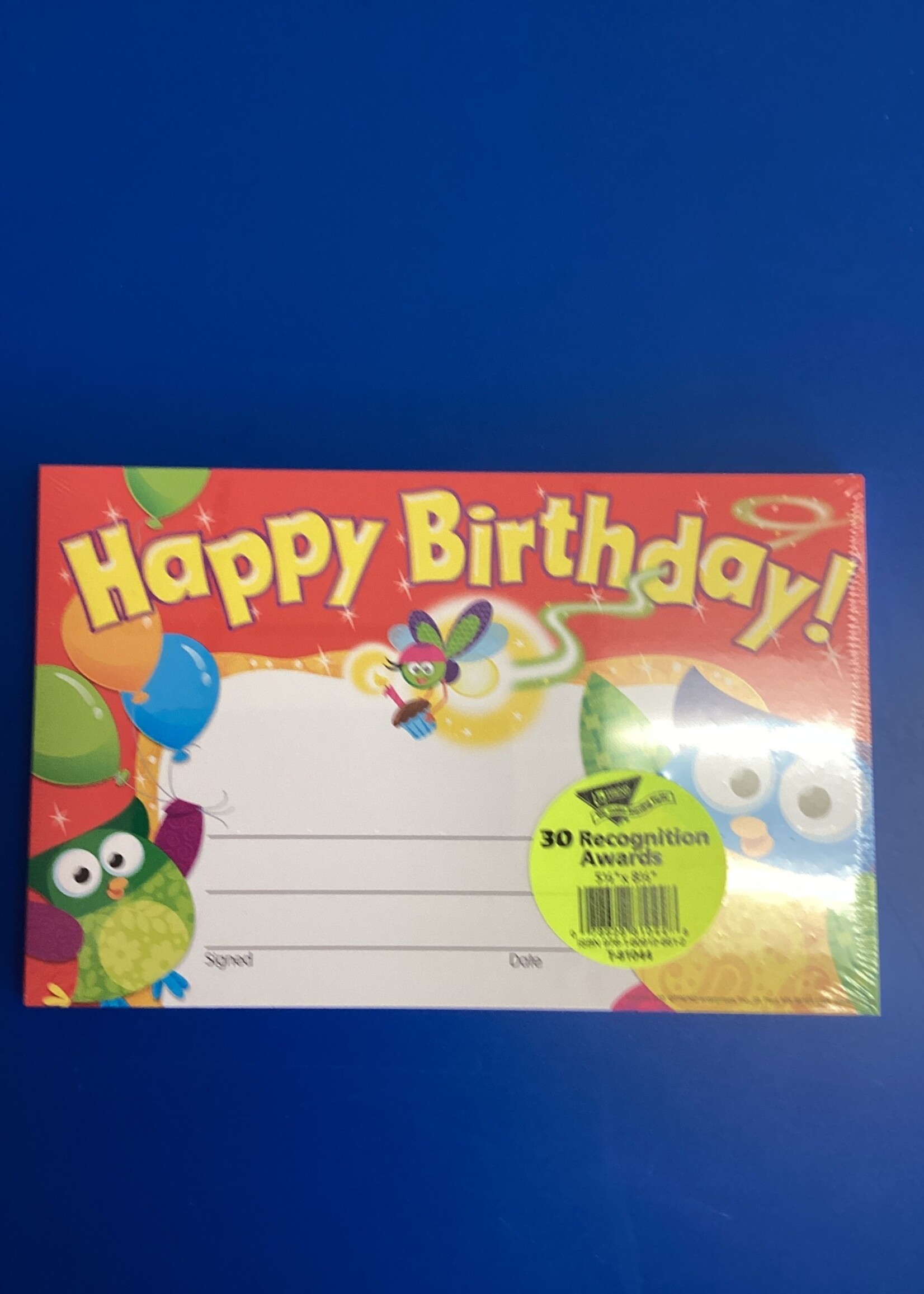 Happy Birthday Owl-Stars 30pk Awards
