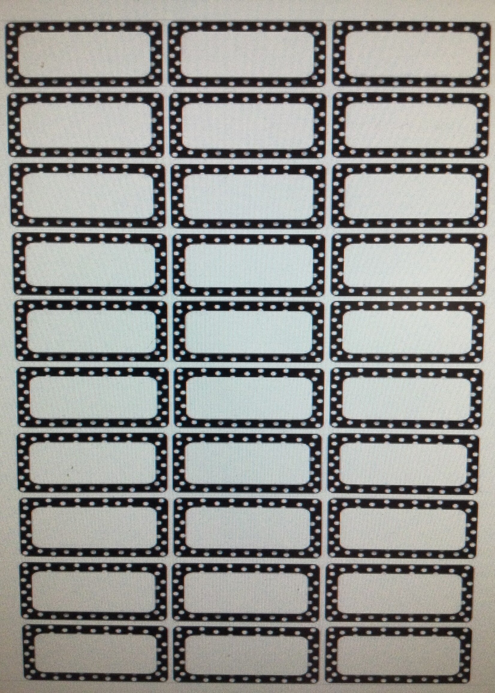 Black & White Dots Magnetic Labels 30 pc