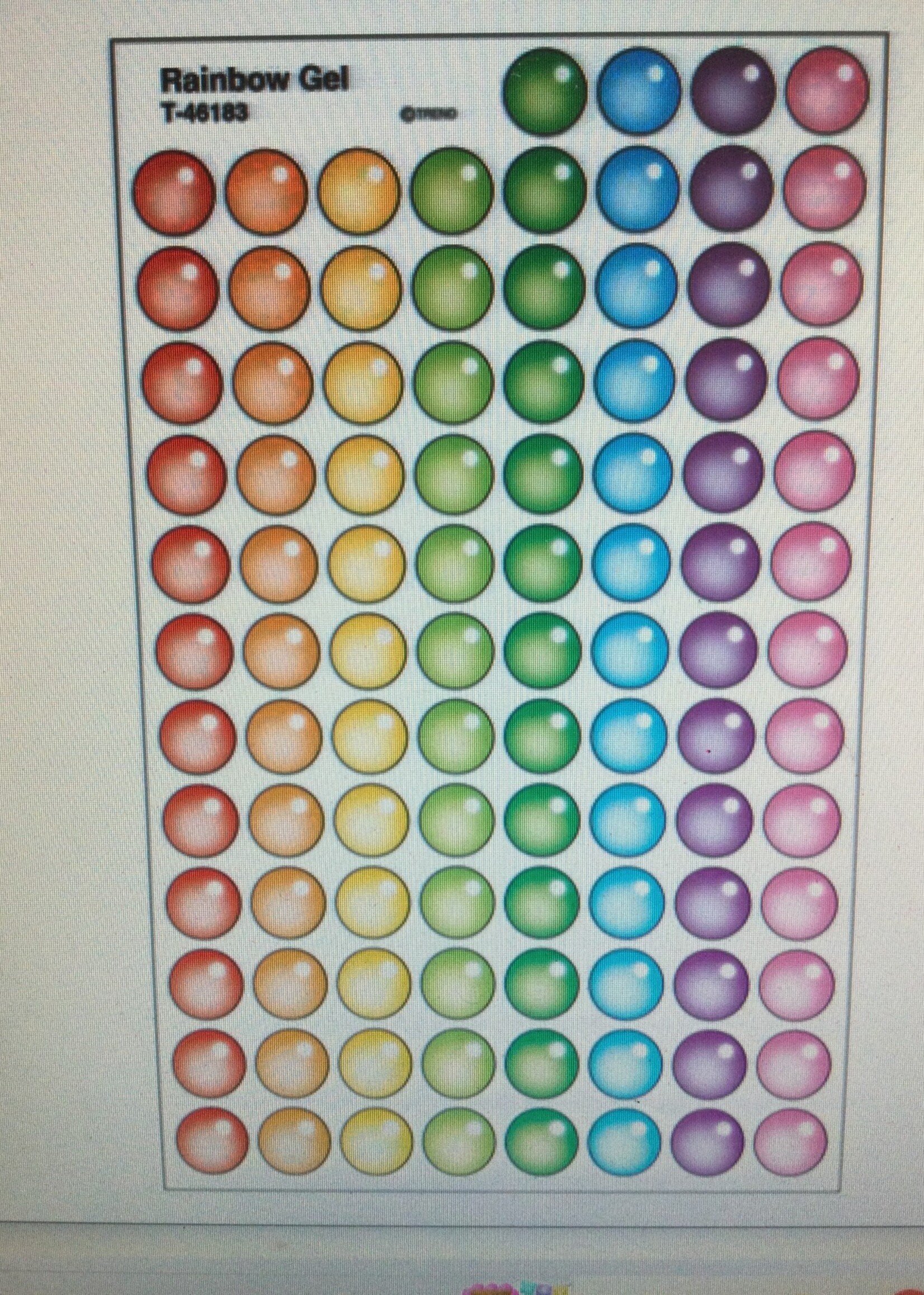 Rainbow Gel Spot Mini Stickers (800)