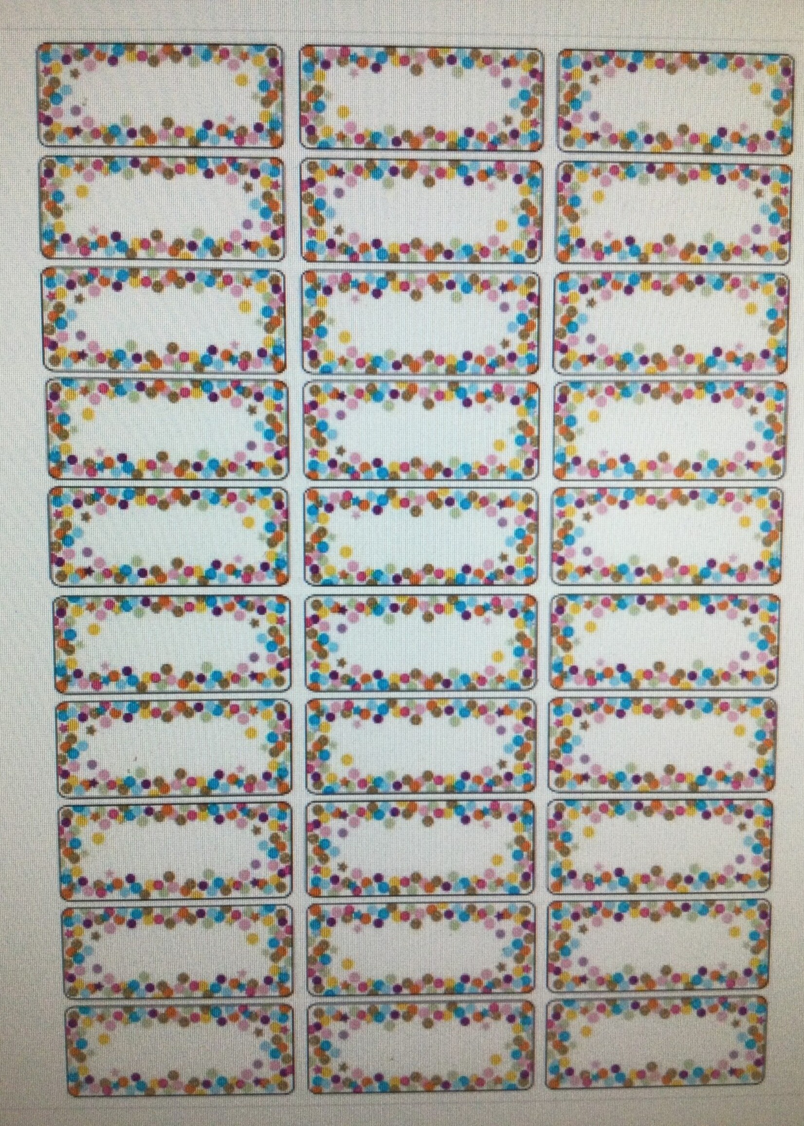 Magnetic Confetti Nameplate Labels 30pc